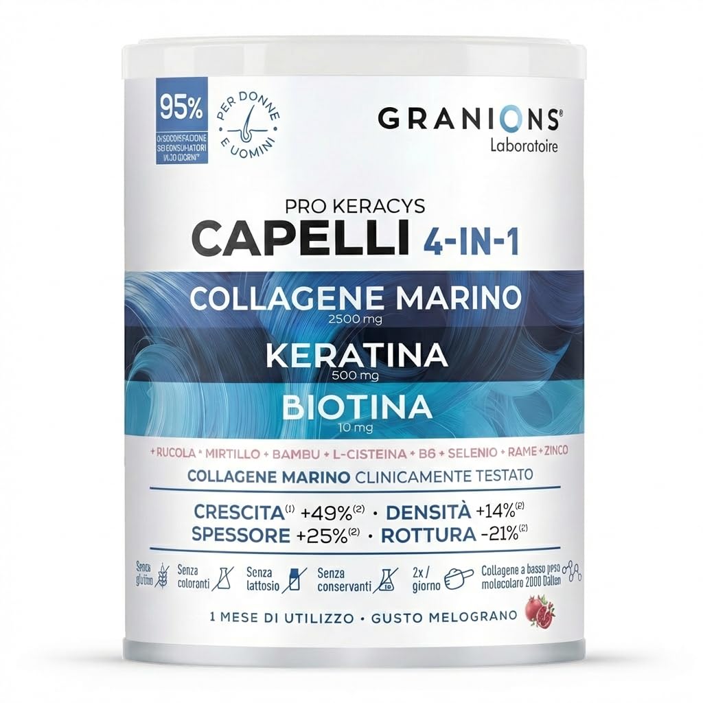 Collagene Marino e Biotina in Polvere 300 g Capelli Melograno - Granions