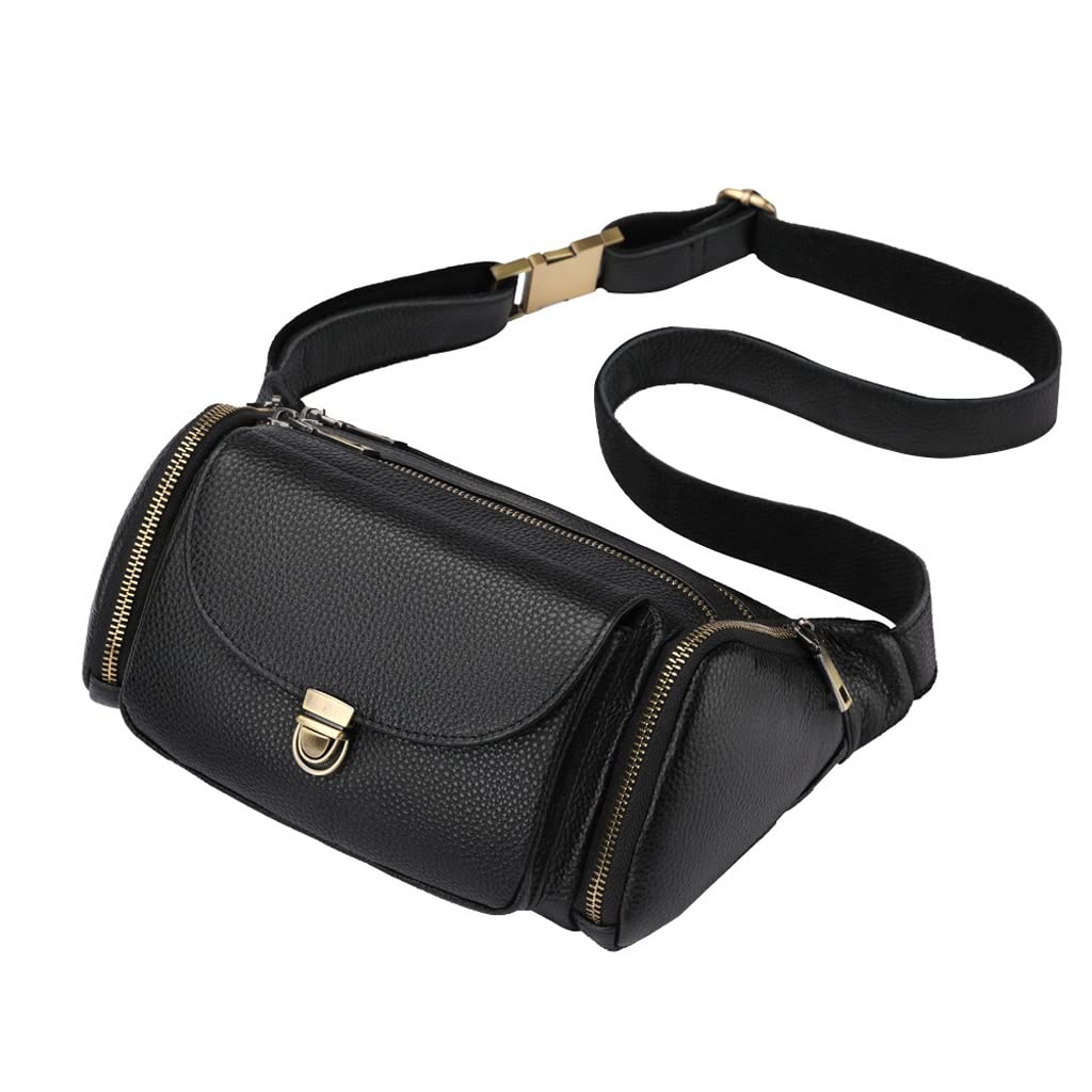 FMURY męska torba na talię skórzana duża pojemność moda na klatkę piersiową listonoszka wielofunkcyjna na ramię, D, 24cm*7cm*15cm
