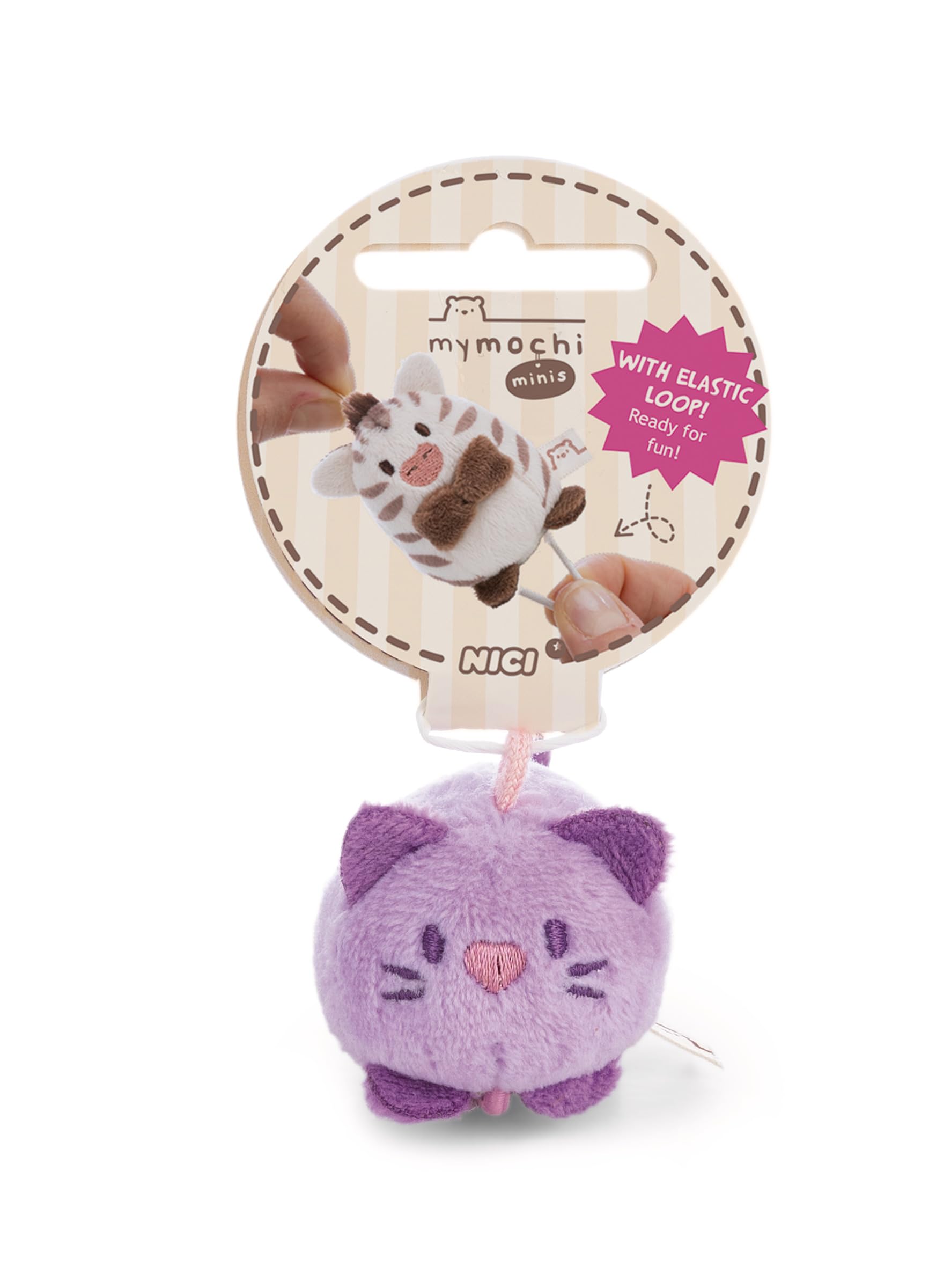 NICI 62930 Angy the Cat Soft Toy, Stuffed Animal Made of Soft Plush, Cute Plush Toy for Cuddling and Playing, for Children and Adults, Great Gift Idea, 5 cm, Purple