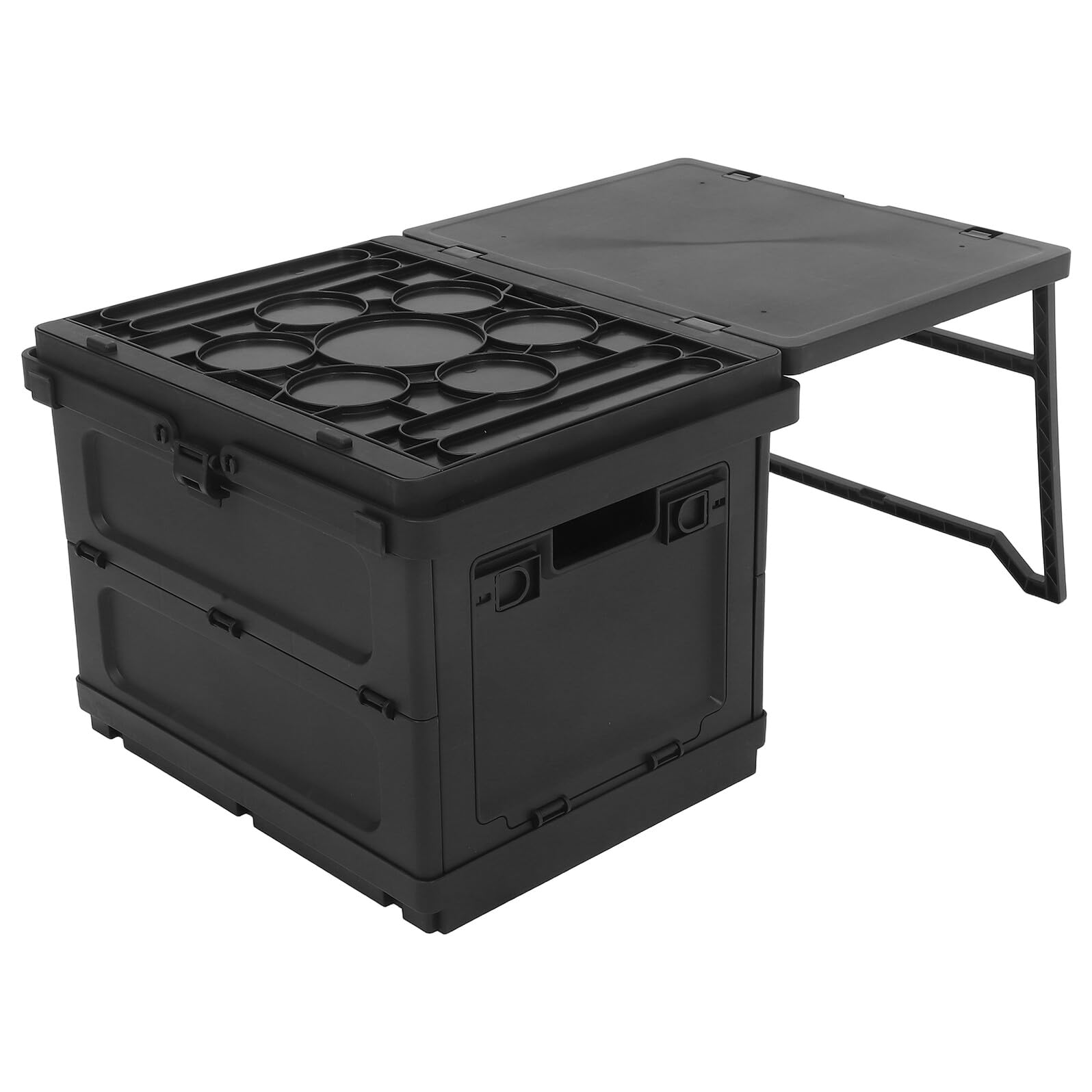 NUOBESTY Organizador Apilable para Maletero de Coche Caja Plegable y Asa, Caja de Almacenamiento Portátil para Camping y Viajes de Pesca
