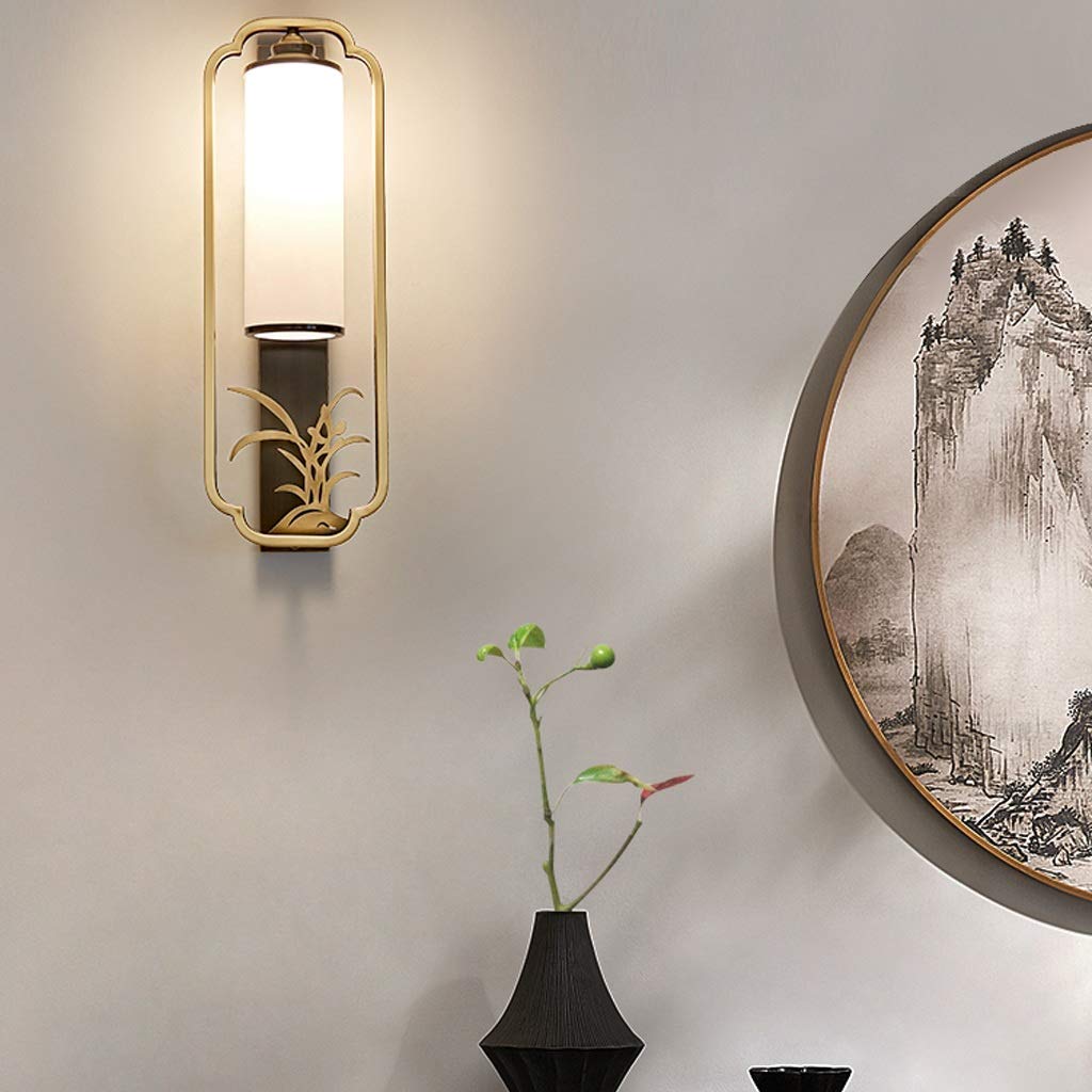 TOMYEUS Applique Murale Interieur Lampe Murale de Style Chinois Moderne de Salon Fixe Lampe Murale de cuivre Créatif Chambre Créateur Couloir Applique Énergie Lampe Murale Lampe Murale (Color : A)
