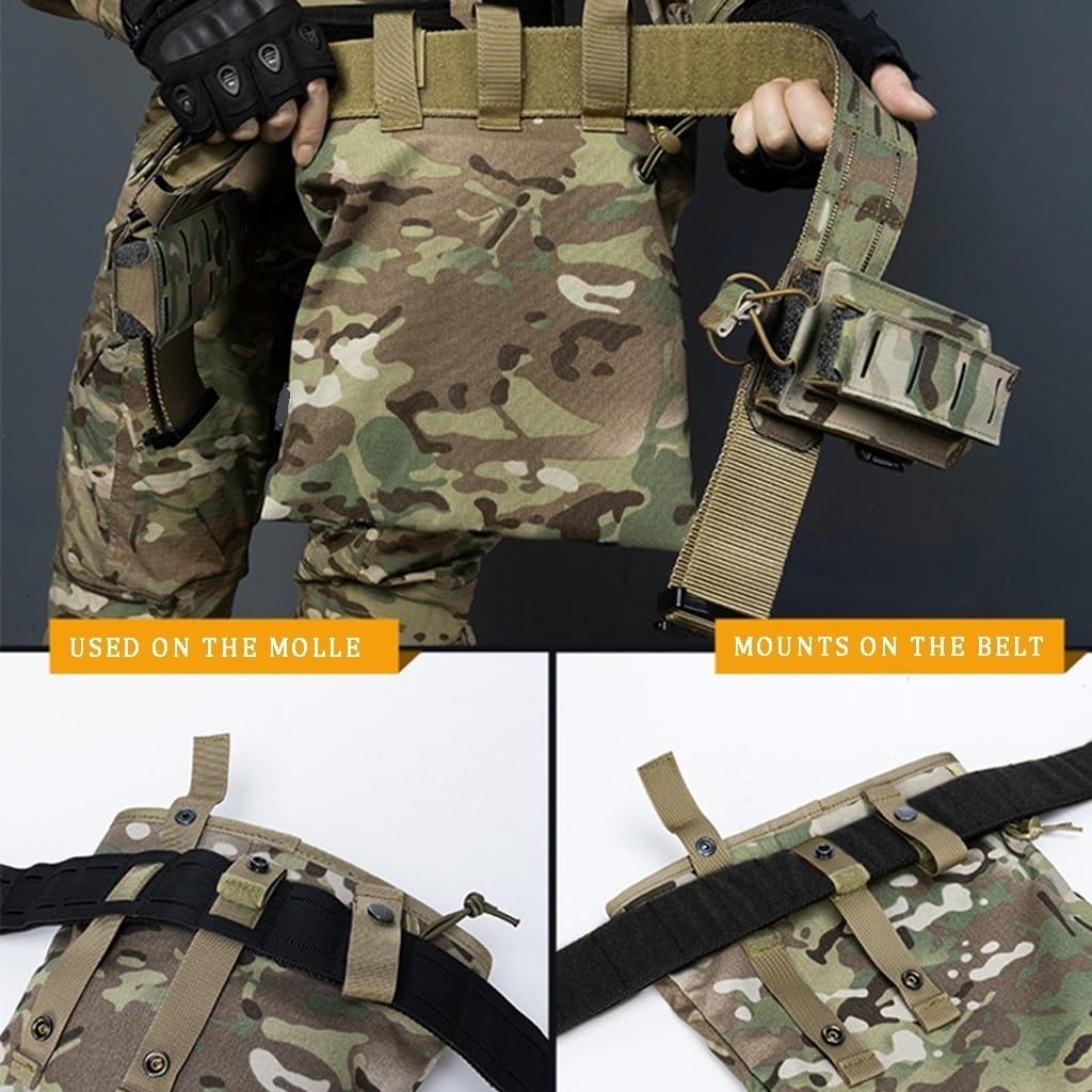Marsupio Tattico Molle Zaino Da Cintura Per Sport All'aperto, Coulisse Pieghevole Multiuso Riciclare Sacchetti Borsa Di Recupero Per La Caccia, Utilità Attrezzo Custodia