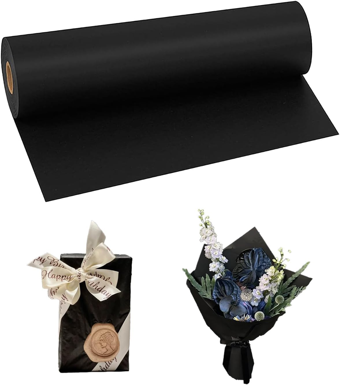 Rotolo Di Carta Kraft Nera - 44,5 Cm X 30 M, Per Pacchi, Regali E Artigianato - Foto 6