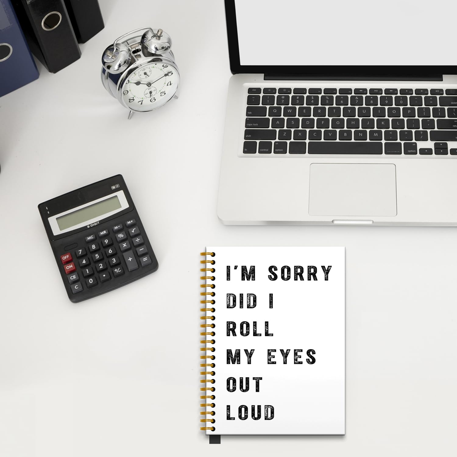 RUNMESS Lustige Notizbücher für die Arbeit, Büro, Humor, Geschenke für Kollegen, Frauen, Männer, lustiges Bürobedarf, I'm Sorry Did I Roll My Eyes Out Loud, Hardcover, Spiralnotizbuch, 14 x 21 cm