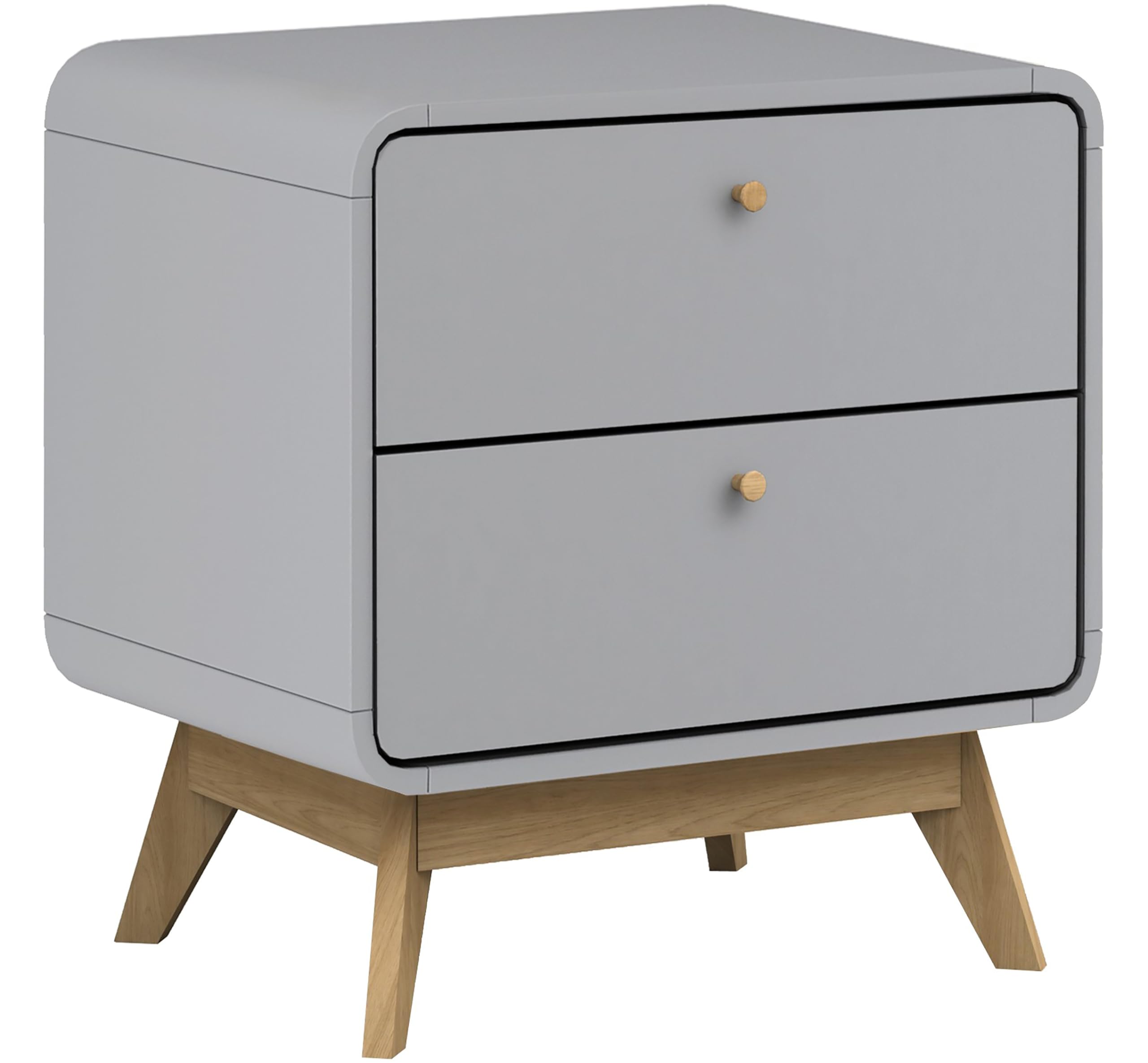 DHP Furniture Cassie End Table with 2 Drawers, Grey