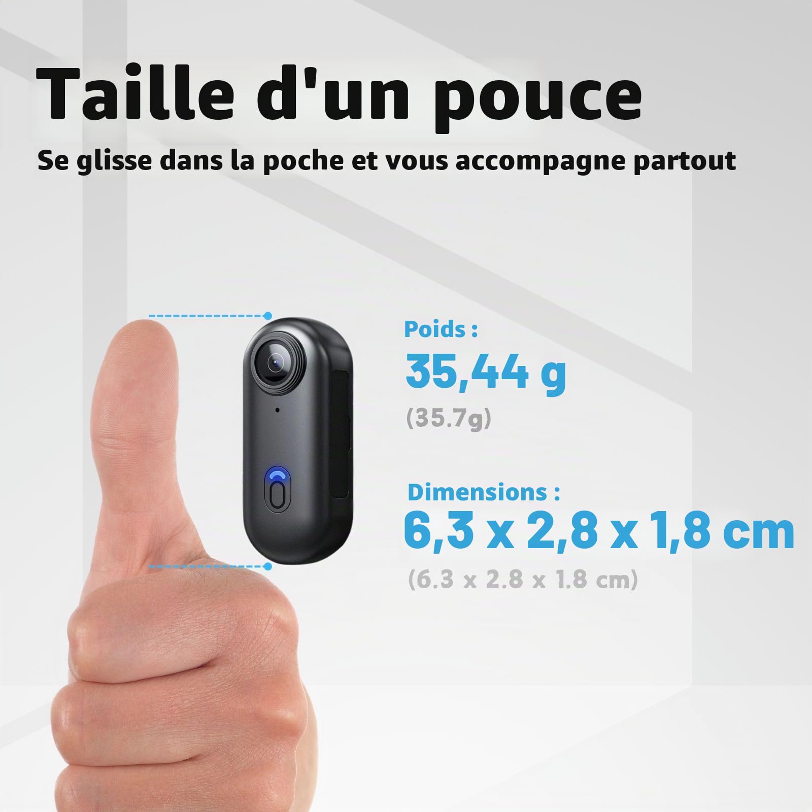 Caméra corporelle 4K POV Pro, caméra Portable avec Clip Rotatif 360° et Clip magnétique, Enregistrement 120 Minutes, idéale pour conférences, Voyages et promenades (128G)