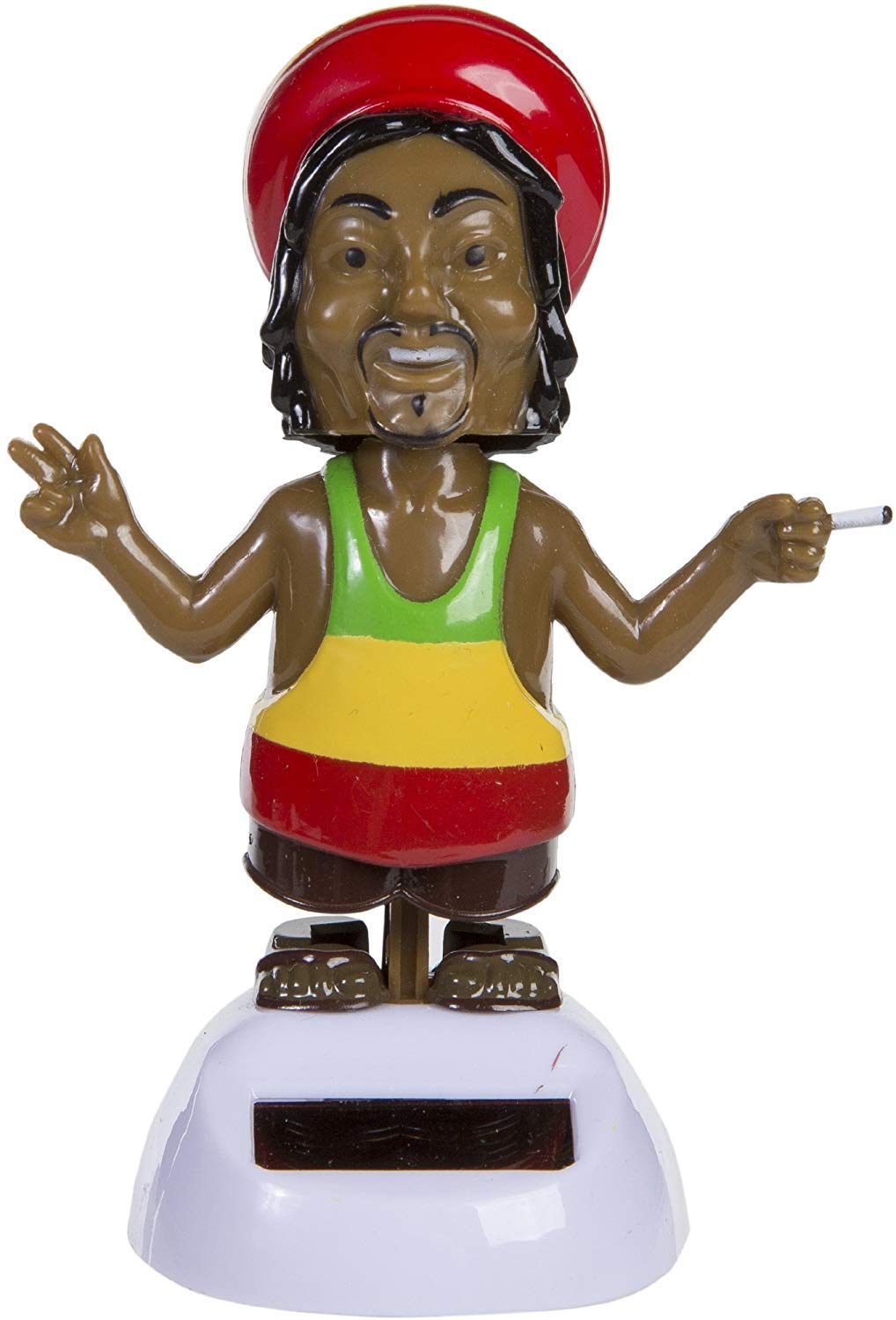 Bada Bing Solar-Powered Shaking Head Figure, Rastafari