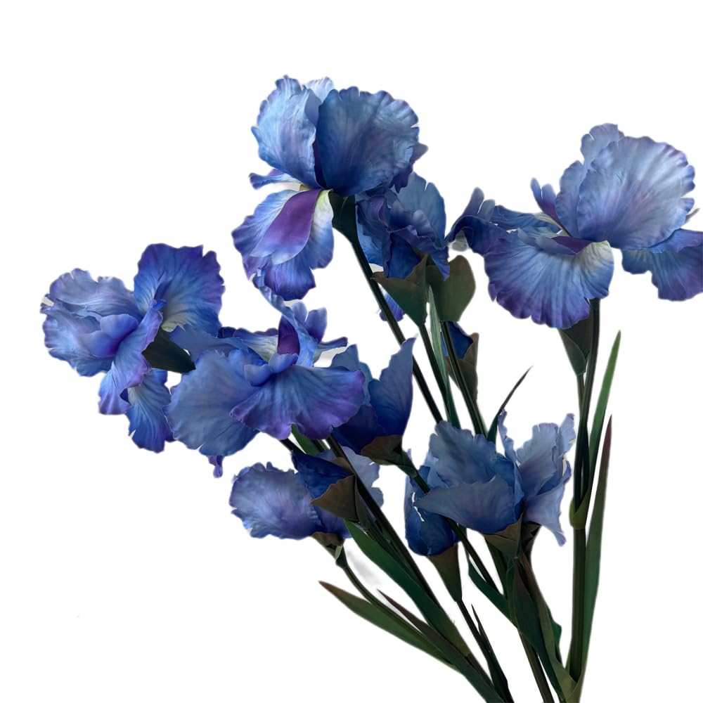 【新品】英国製  【LADYWOOD】アイリス花柄 5枚 Amazon｜アイリスの造花、長い茎のアイリスの花2個、フェイクフラワー