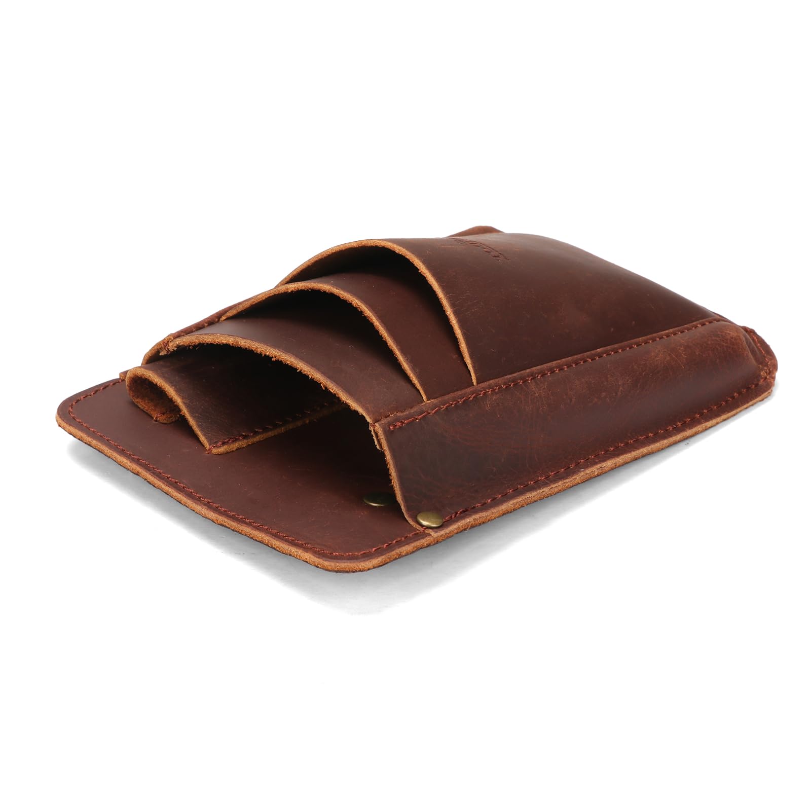 TOURBON Genuine Leather Garden Tool Belt Pouch Florist Adjustable Waist Bag for Gardeners Carpenters Builders - Image 3