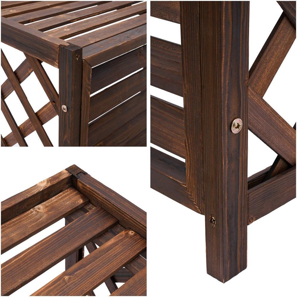 Pianta in legno resistente alle intemperie per condizionatori d'aria e pompe di calore, antiruggine, griglia esterna in resina Corros (115 x 54 x 95 cm) - ideale per uso esterno e protezione