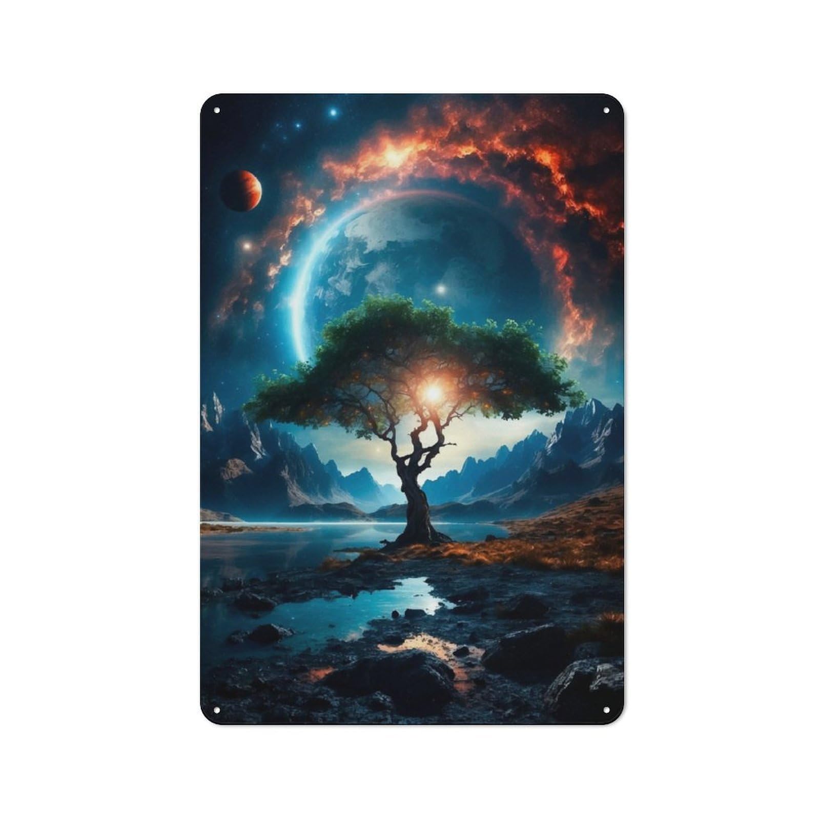 Junmoney Lost Earth Industrial-Style Metal Plaque 30X20cm For Hallway Wall, A Winter Wall Decor Update For Hallway Decor Lovers