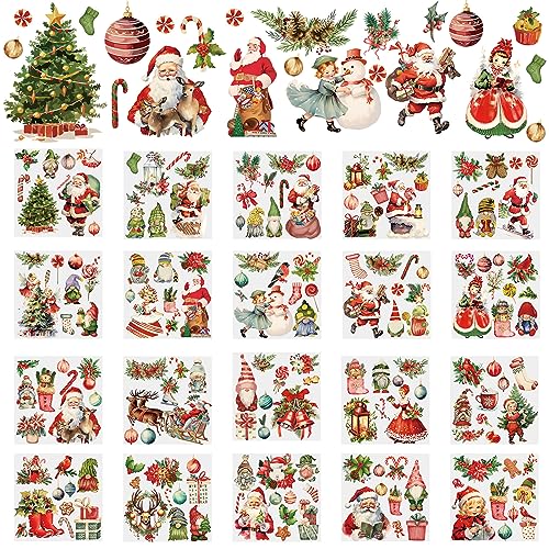 Honoson 20 Sheets Christmas Rub on Transfers for Crafts and Furniture