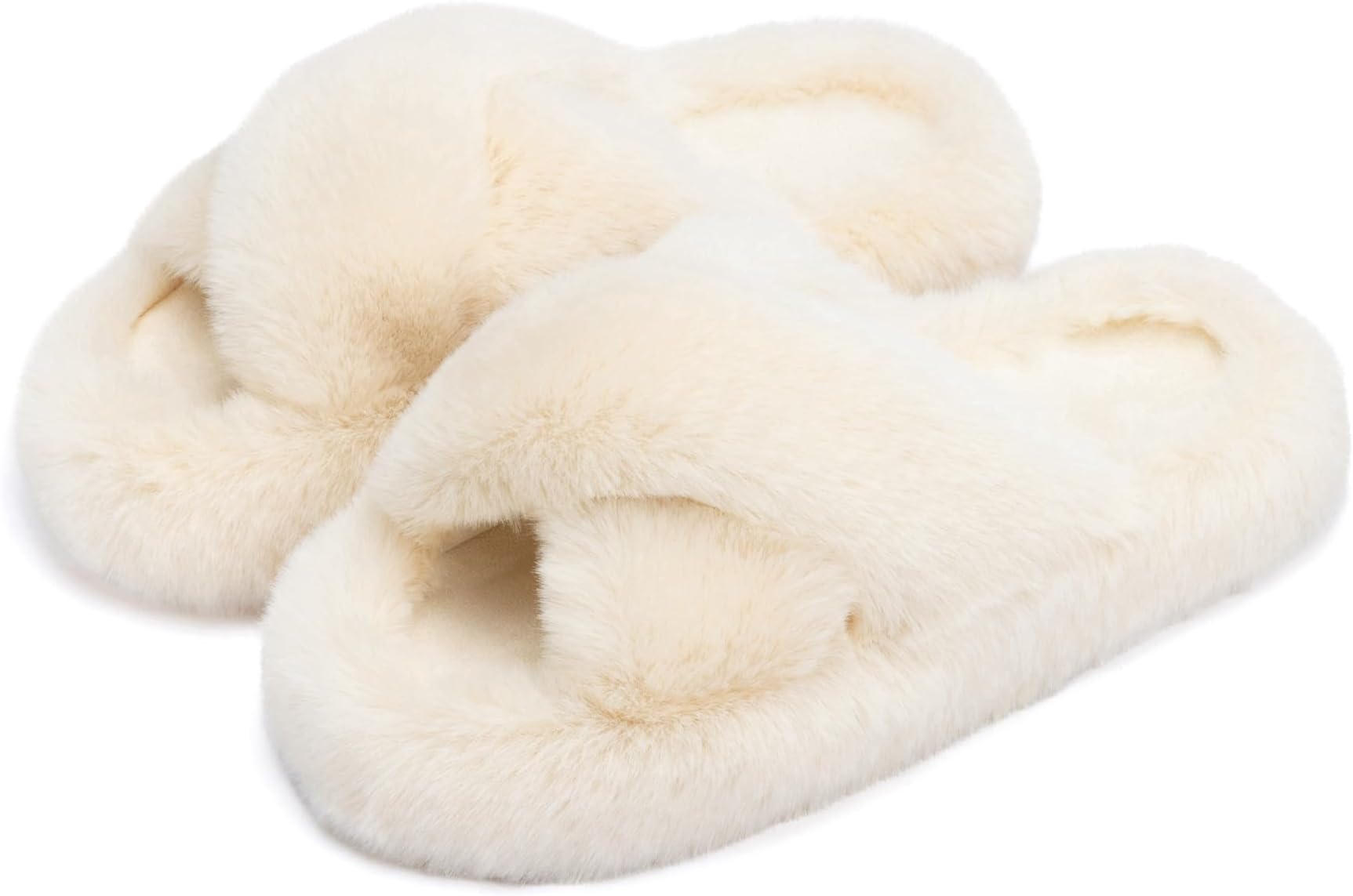 Women's Blue Memory Foam Faux Fur Lined Open Toe Slippers for Women - US 12