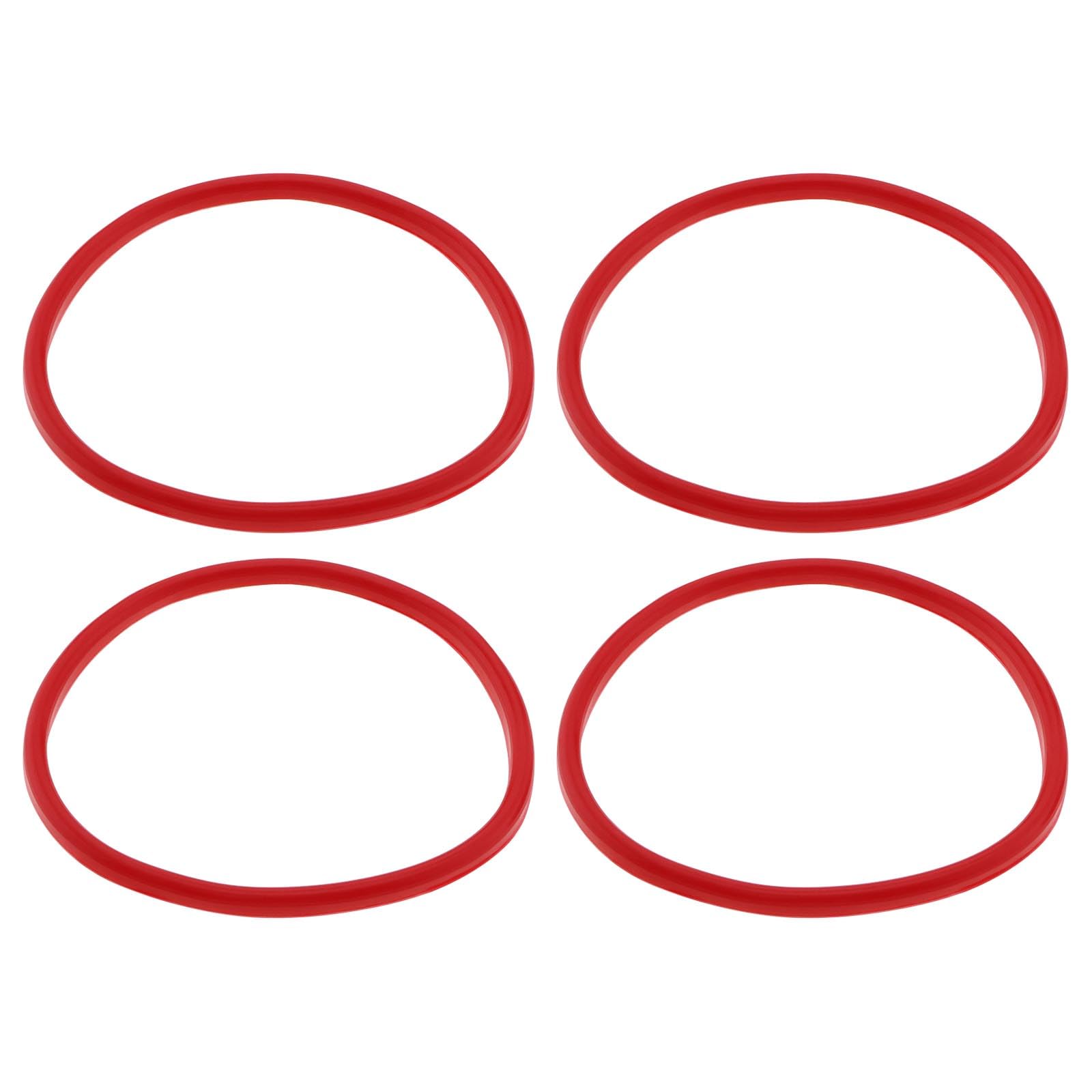 4pcs 4.5 inches Glass Hummingbird Feeders Replacement Part Seal Rings Leakproof Gasket Compatible with WOSIBO Feeder Base (red)