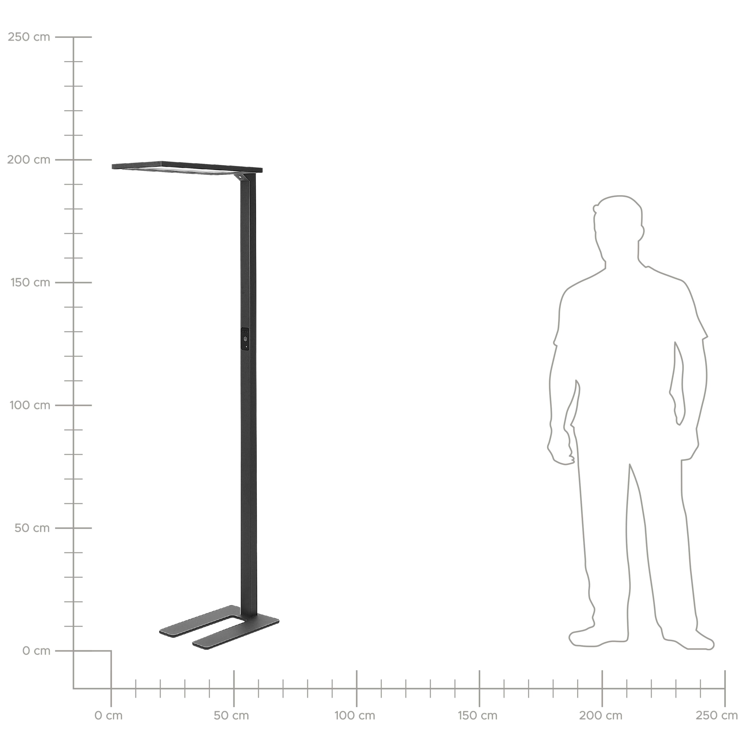 Beliani LED-Stehlampe Metall schwarz mit Bewegungsmelder Touch-Funktion dimmbar Orion