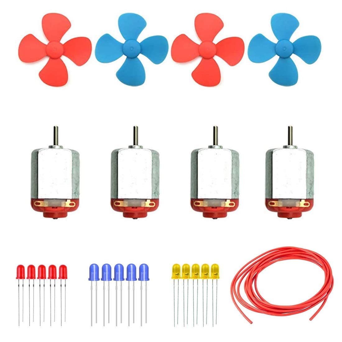 Scriptronics® 4X Dc Motor / 4X Propeller / 1M Wire / 5 Led (Red) for Science Project (B09J322YMF) Amazon Price History, Amazon Price Tracker