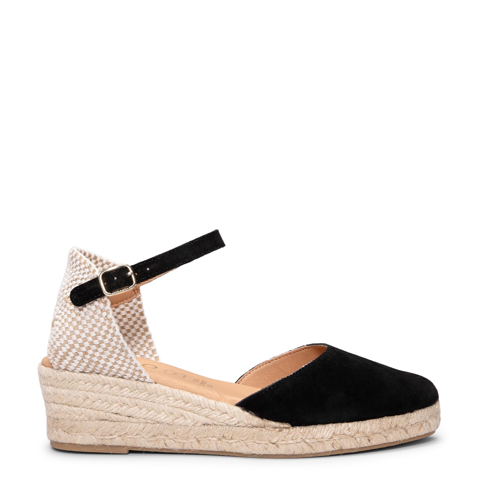 miMaO. Espadrilles à petit talon compensé en cuir pour femmes. Fabriquées en Espagne