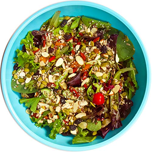 Raw Superfoods Salad Topper (Goji Berries, Sliced Almonds, Chia Seeds, Flax Seeds, Pumpkin Seeds, Sesame Seeds, Sunflower Seeds, Raisins) Healthy Non-GMO Gluten-Free Low-Carb Keto Paleo Vegan High Fiber Low Sugar No Added Sugar Oatmeal Yogurt Topping