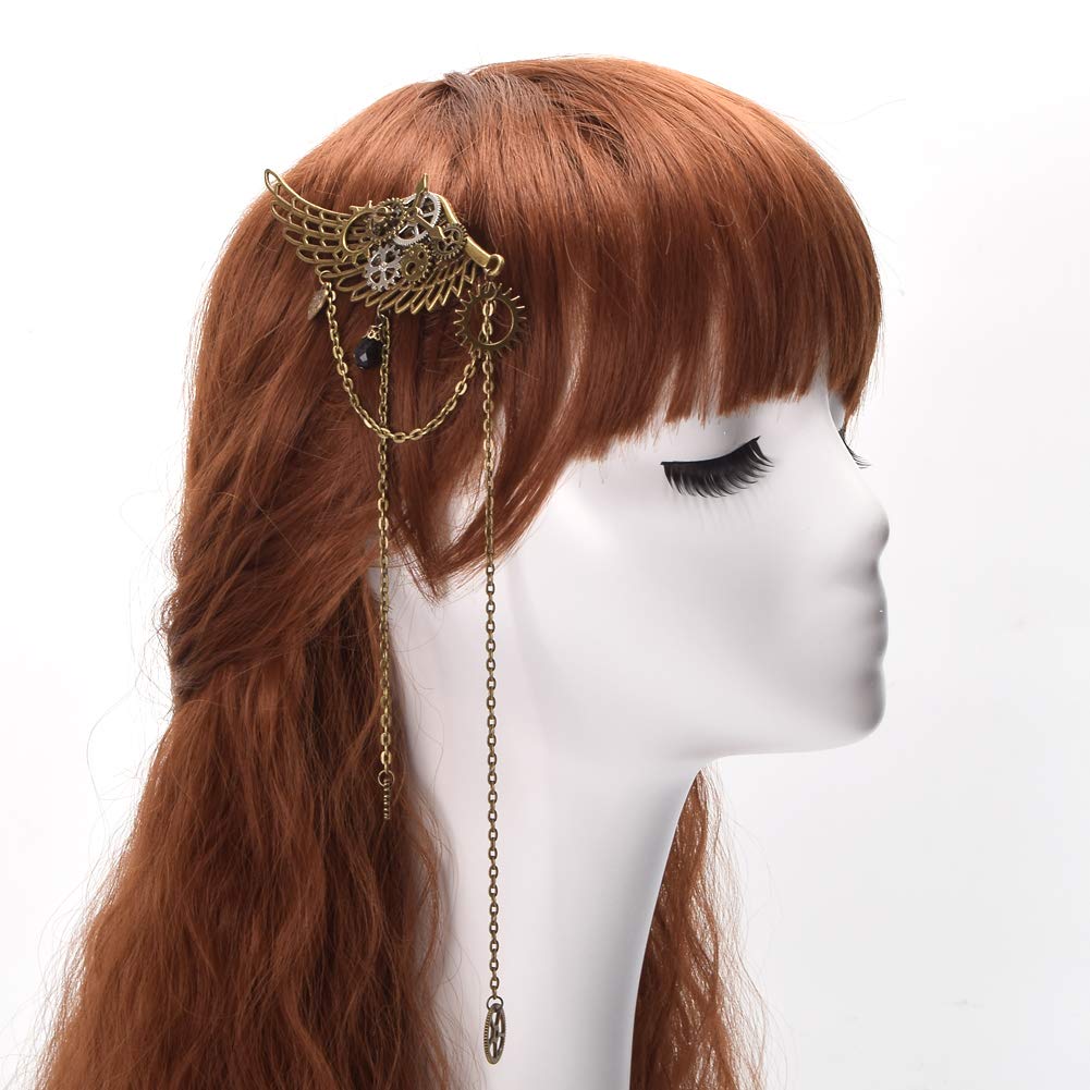 BLESSUME Damska gotycka spinka do włosów steampunk, styl retro, akcesoria (A)