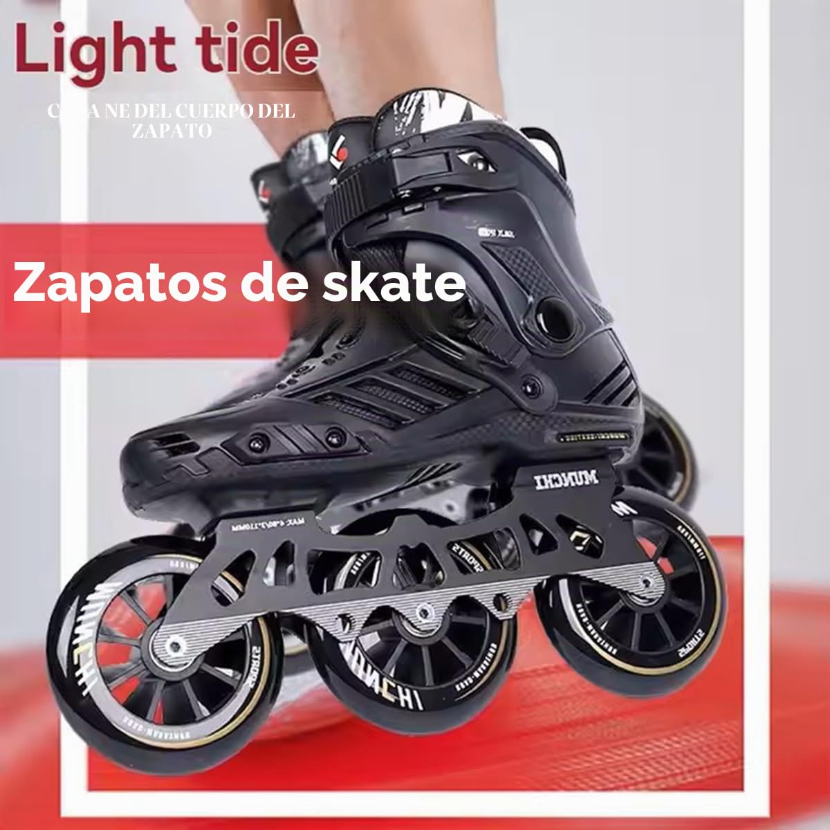 Patines De 3 Ruedas, Botas De Patinaje En Línea Profesionales De 110 Mm para Hombres Y Mujeres, con Rodamientos ABEC-9, Patines De Cross Country De Alto Rendimiento para Adultos(Size:42)