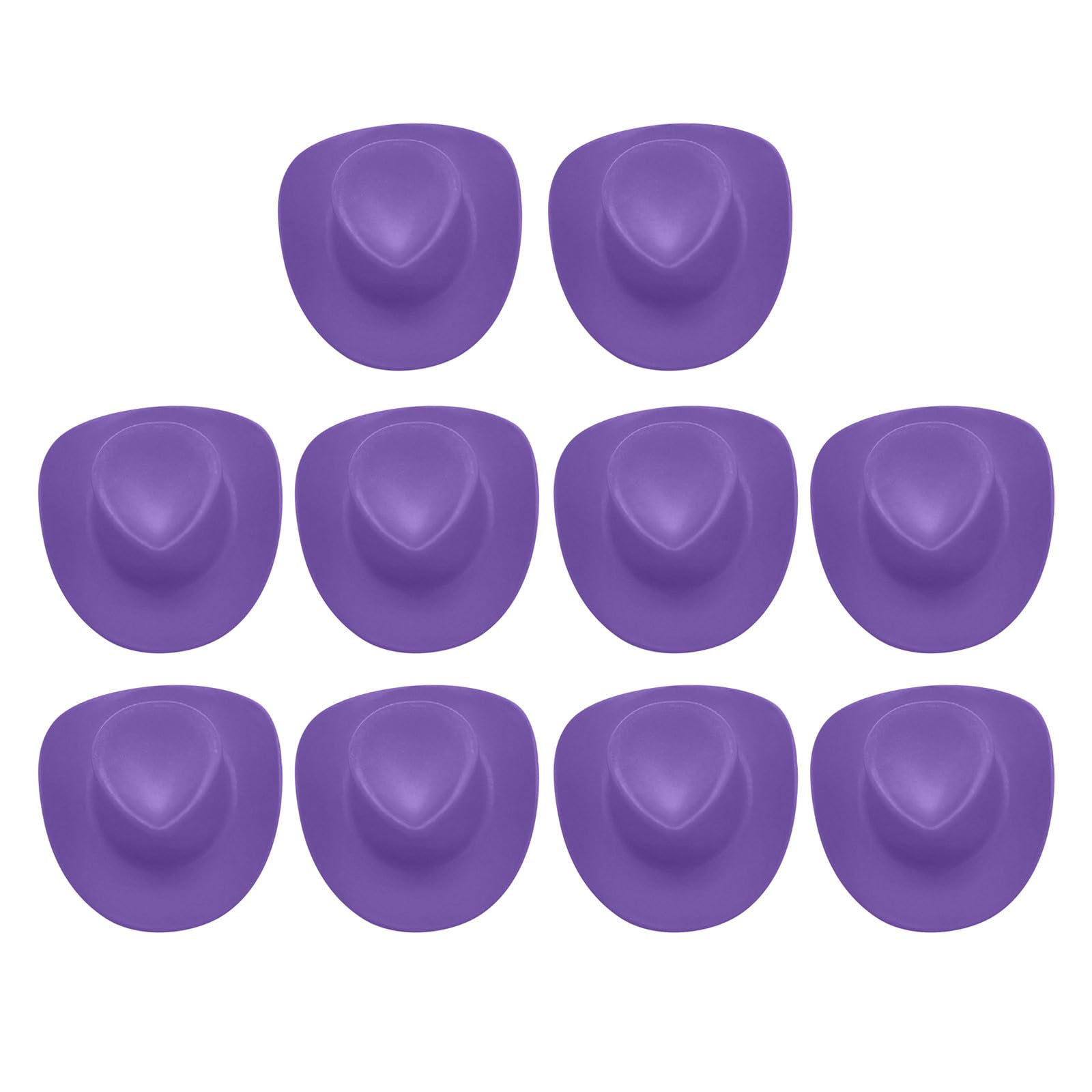 HZling Sticks Party 10Pcs Mini Cowboy Hat Plastic Mini Western Hat Cute Doll Hat Party Hats For Pretend Play Dollhouse Decoration Birthday Party Decorations for Men (Purple, One Size)