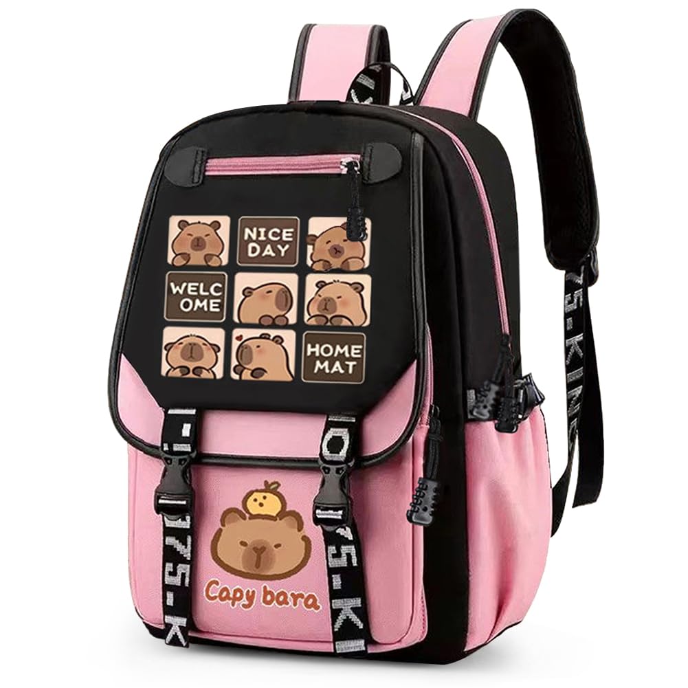 Capybara Zaino per Bambini, Zainetti per Bambini la Scuolas, Zain Zainetto Casual Leggero Elementare Borsa Zaino Viaggio Grande Capacità per Bambino Zainetto Scuola Viaggi