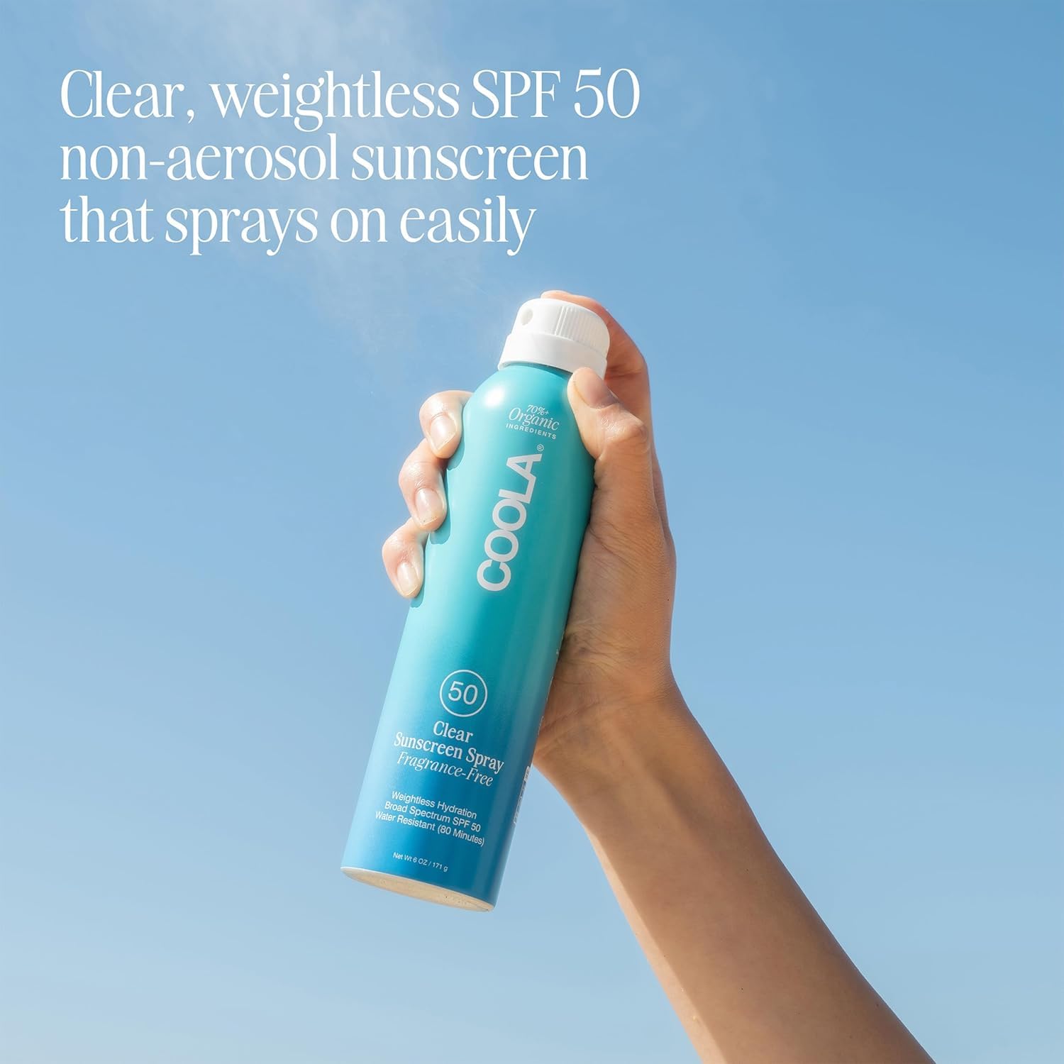 COOLA Organic Sunscreen SPF 50 Sunblock Spray, Dermatologist Tested Skin Care for Daily Protection, Vegan and Gluten Free, Fragrance Free - Image 2