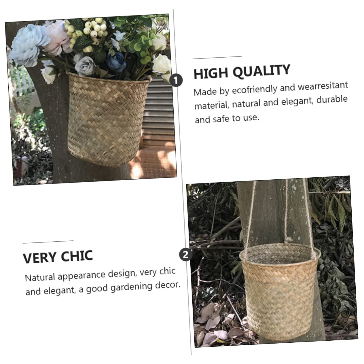Amosfun 6stücke Teiliges Handgefertigte Woven Flower Basket Hängeblumenampel Aus Seegras Für Stilvolle Raumdekoration Und Praktische Aufbewahrung