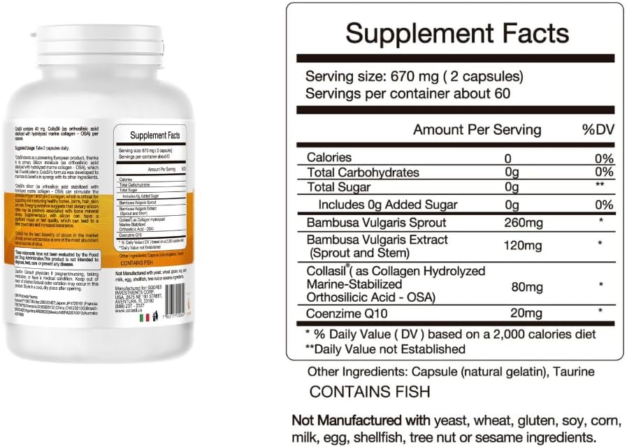 Colasil Collagen Booster Capsules – Organic Silica (OSA) + Hydrolyzed Collagen Generator for Hair, Skin, Nails, Bones & Joints – High Absorption, Non-GMO, Allergen-Free, 120 Capsules (60-Day Supply) - Image 2