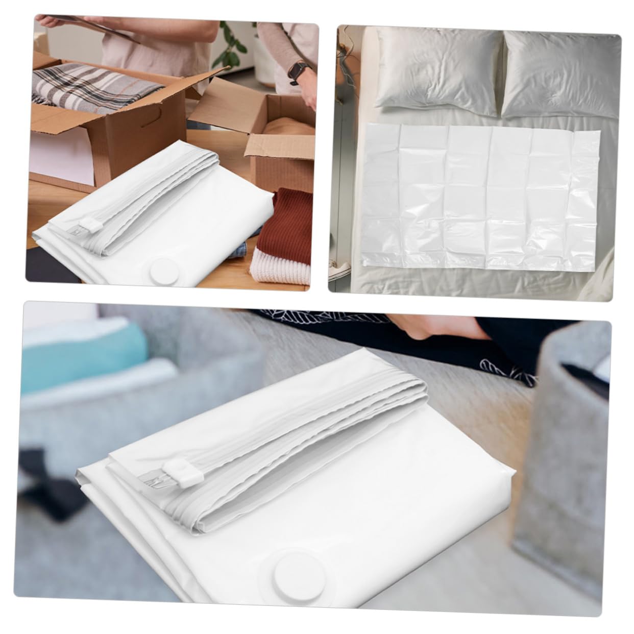 Cabilock 2piezas Bolsas de Vacío para Colchones Reutilizables Bolsas de Compresión al Vacío Gruesas para Almacenamiento de Ropa Unidades para Mudanzas y Organización de Espacios