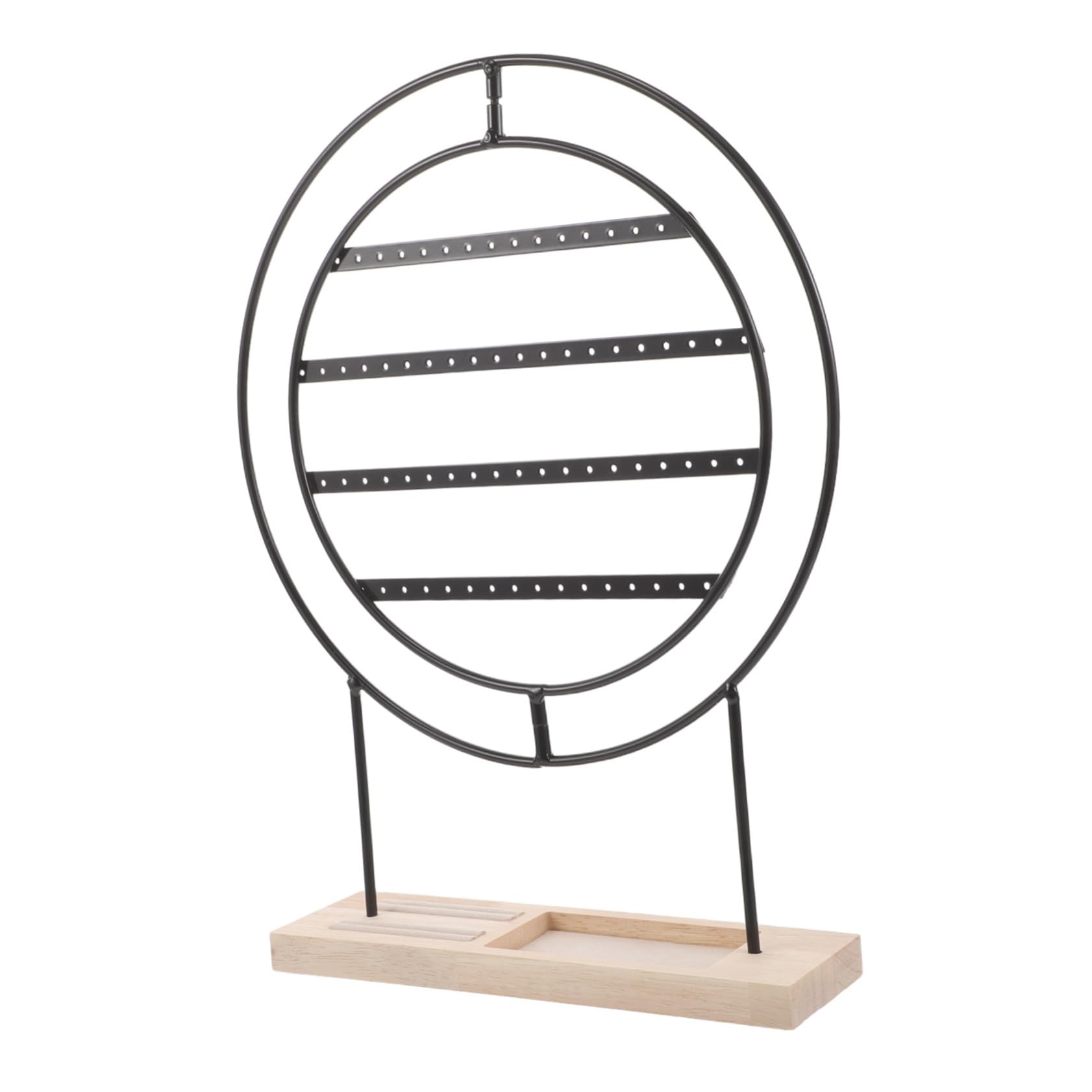BESTYASH Espositore Orecchini Rotante in Metallo con Base Solida Organizer Gioielli Versatile per Boutique e Casa Stand Portaorecchini con Separati e Struttura Salvaspazio Multistrato