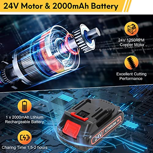 Schtumpa 2-In-1 Cordless Grass Shear, 24V Mini Hedge Trimmer Cordless, 1260-Rpm Handheld Grass Trimmer Cordless, Electric Bush Trimmer Cordless, Lithium-Ion Battery And Charger Included #TOP2
