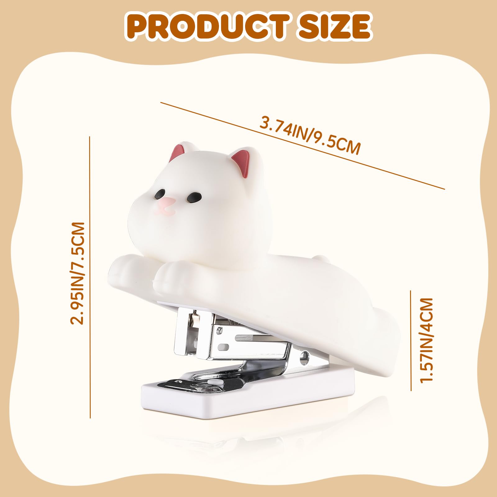 Honagu Mini Cute Animal Stapler with Staples, Cartoon Stereoscopic Silicone (PVC) Stapler, Labor-Saving Office Supplies for Teachers, Students,Girls,Gift Stocking Stuffers for Kids( Puppy): White