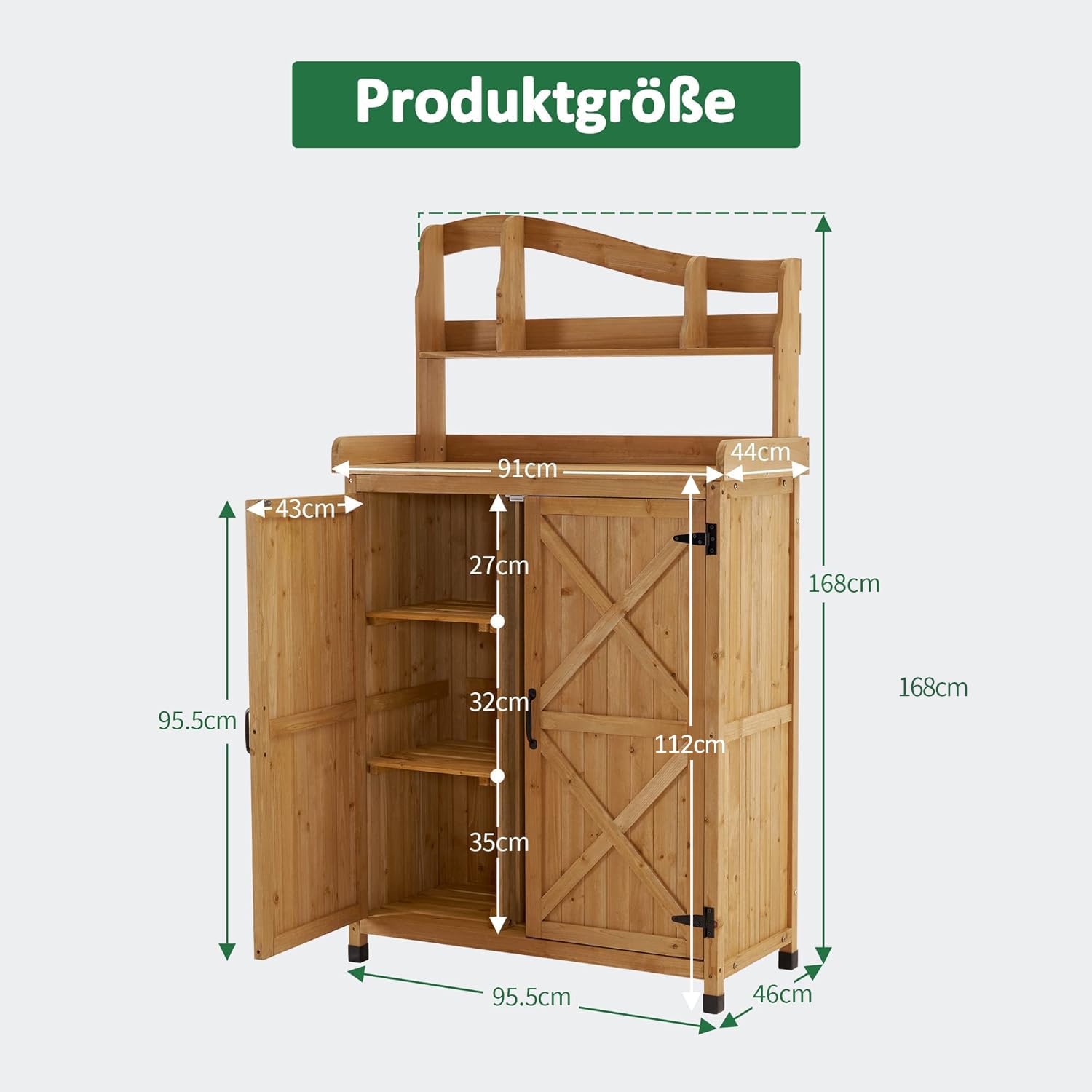 M MCombo Table de Jardinage en Bois résistante aux intempéries avec Plan de Travail Naturel