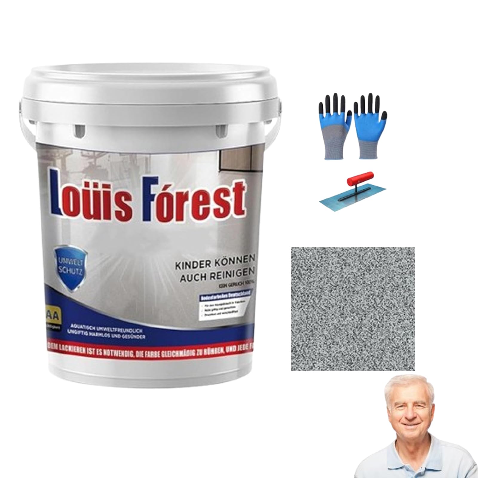 Epoxy Colored Sand Floor Paint,Louis Forest Epoxy Floor Paint,Gooti Epoxys Floors Painting Self Leveling,2025 New Waterproof,for Basement,Wood Floors,Garage,Outdoor (Light black and white)