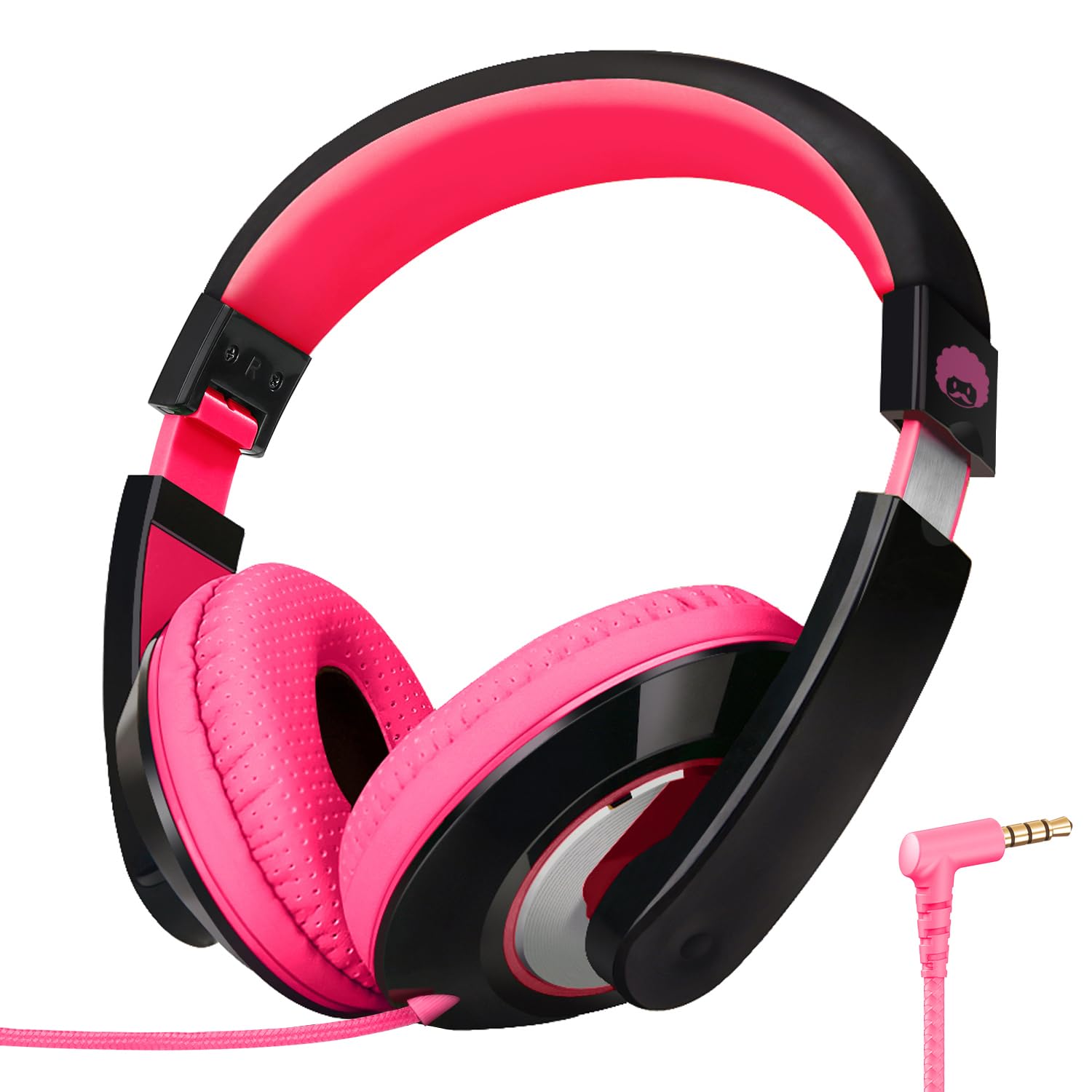 rockpapa Comfort On Ear/Over Ear Headphones Without mic for Kids Childs/Adults Teens & Computer Tablets TV MP3/4 CD/DVD in Car/Aireplant Black Pink-image-11