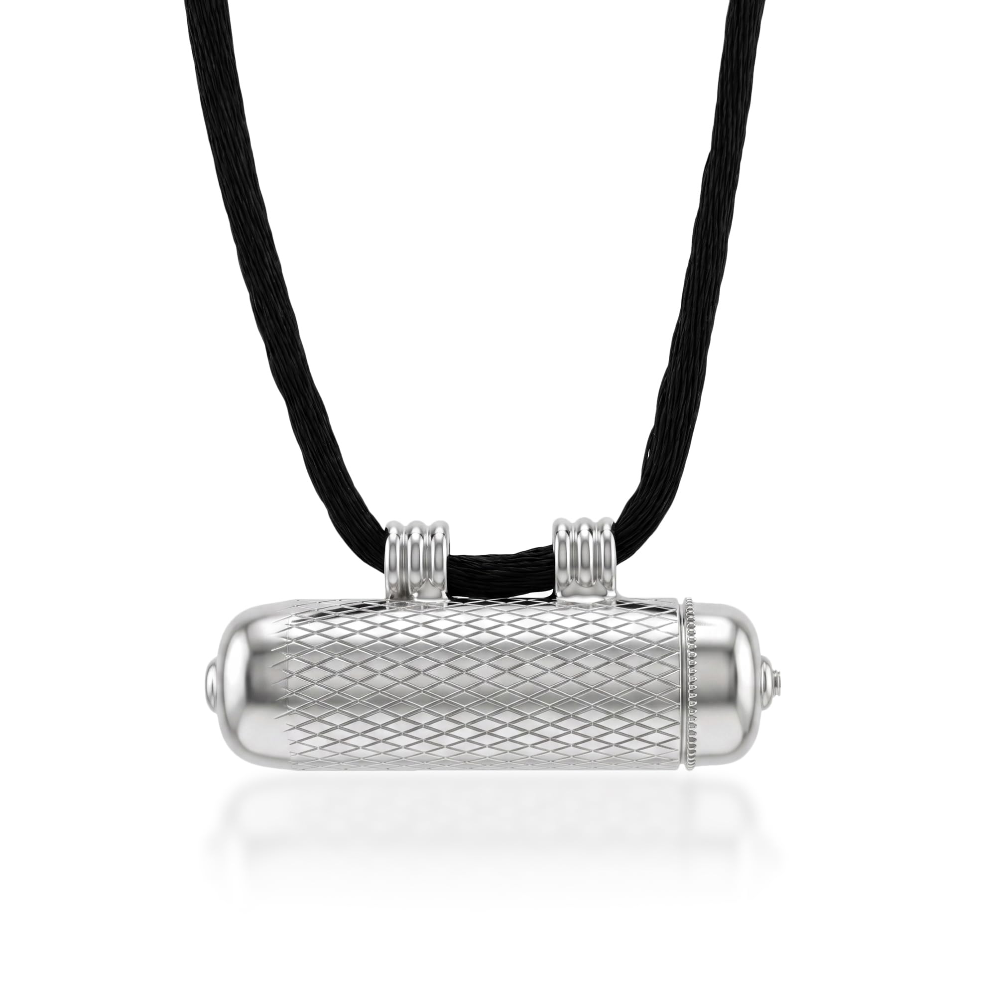 whitePlated Diamond Textured Tabeez Pendant with whiteCaps & Black Thread for Men and Women | Traditional Kavach Amulet Locket | Fashion Jewellery(ACPC0257)-image-35