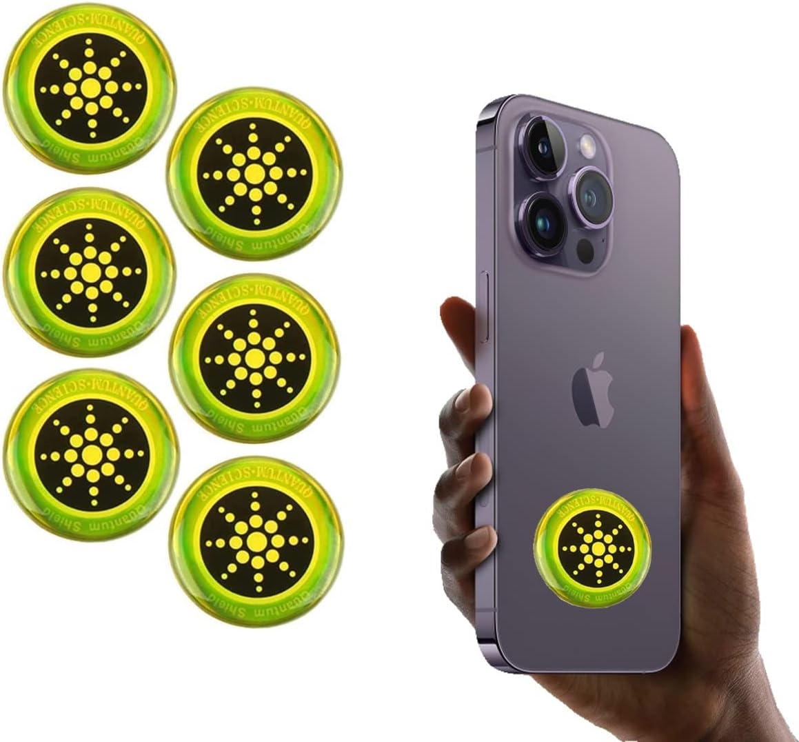 Cell Phone 5G EMF Protection Stickers, 6Pcs Anti 5G Radiation Shield Sticker, Radiation Neutralizers, 98% Effective Protector Smart Phones, Laptops, Tablets, TV, Monitors, All Devices (Golden)