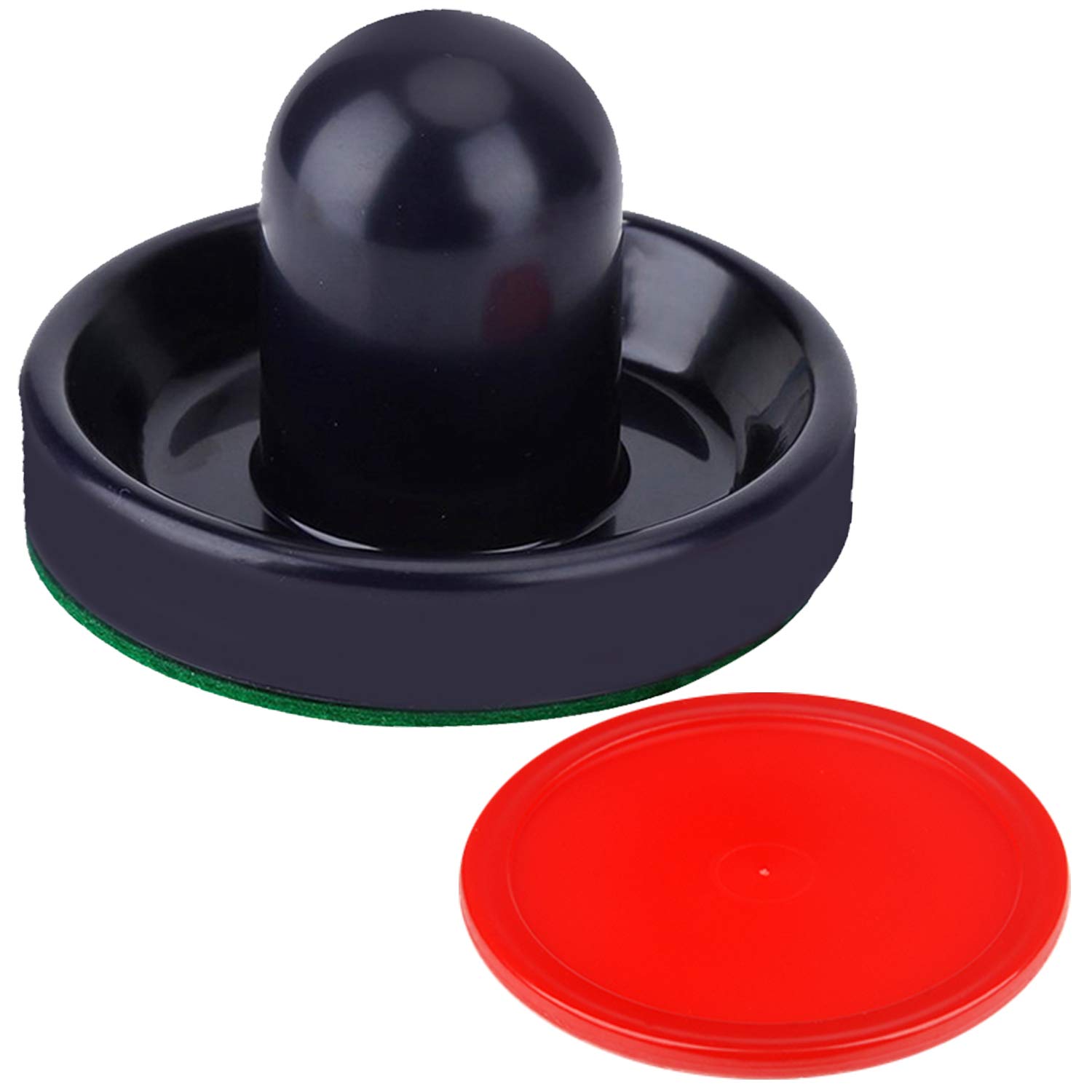 Set De 2 Poussoirs Et 4 Palets De Hockey Air - Plastique Durable, Compatible Tables Standard - Accessoires De Remplacement Rouge/Vert
