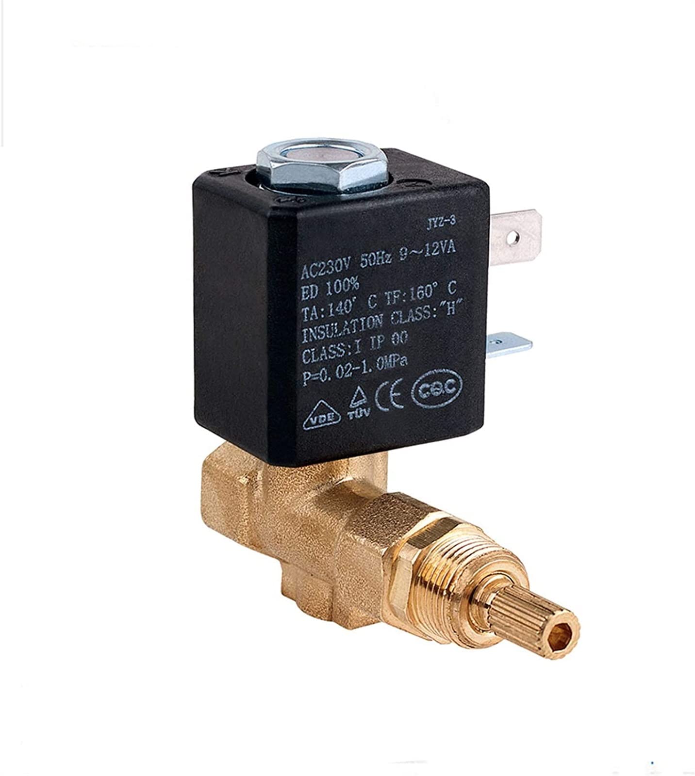 Elektromagnetyczny zawór elektromagnetyczny wysokociśnieniowy G1/8 cala N/C AC230V, zawór sterujący pożarem 2-drożny do wody, gazu, pary, użyteczny