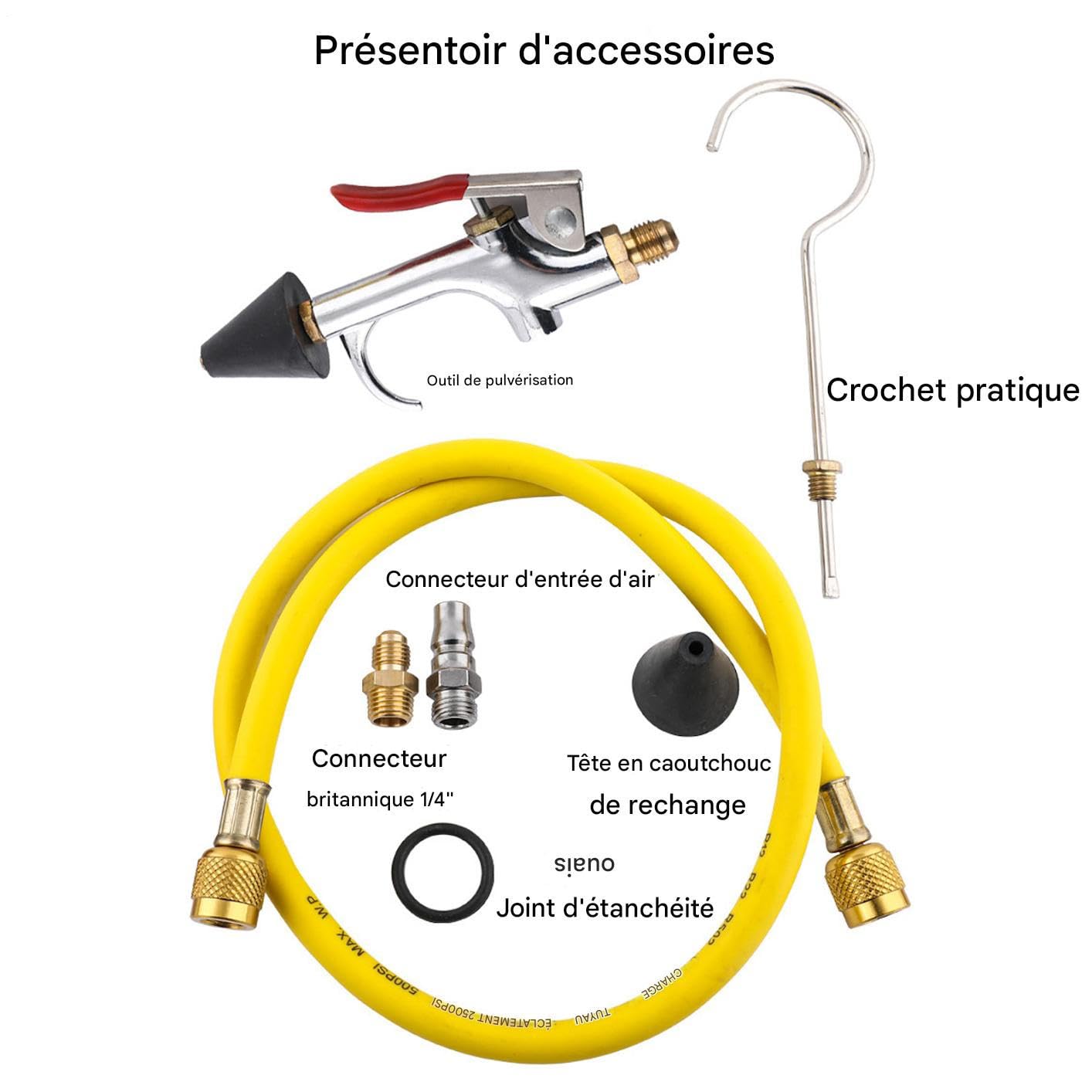 Kit Lavaggio Impianto A/C Strumento Pulizia E Lavaggio Tubi A/C | Apparecchio Per La Pulizia e Tubazioni Del Condizionatore 'Autovettura Kit Di Lavaggio Tubi Camion, Veicoli, Camper E