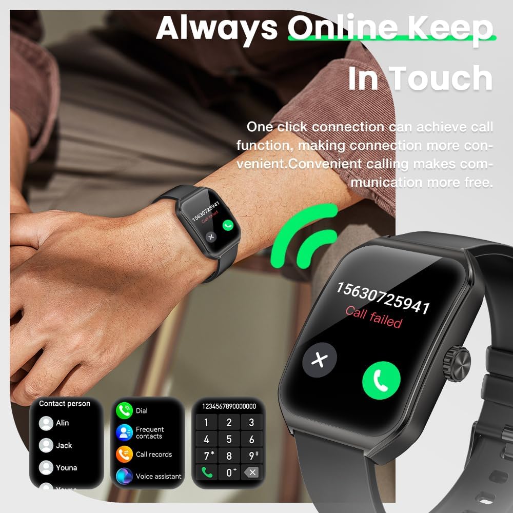 AOLON Smart Watches for Men Women, 1.83" HD Display with 3D Curved Glass, Metal Fitness Smart Watch with Heart Rate, SPO₂, Sleep & Stress Monitoring Fitness Tracker with Android & iOS（Rose Gold）