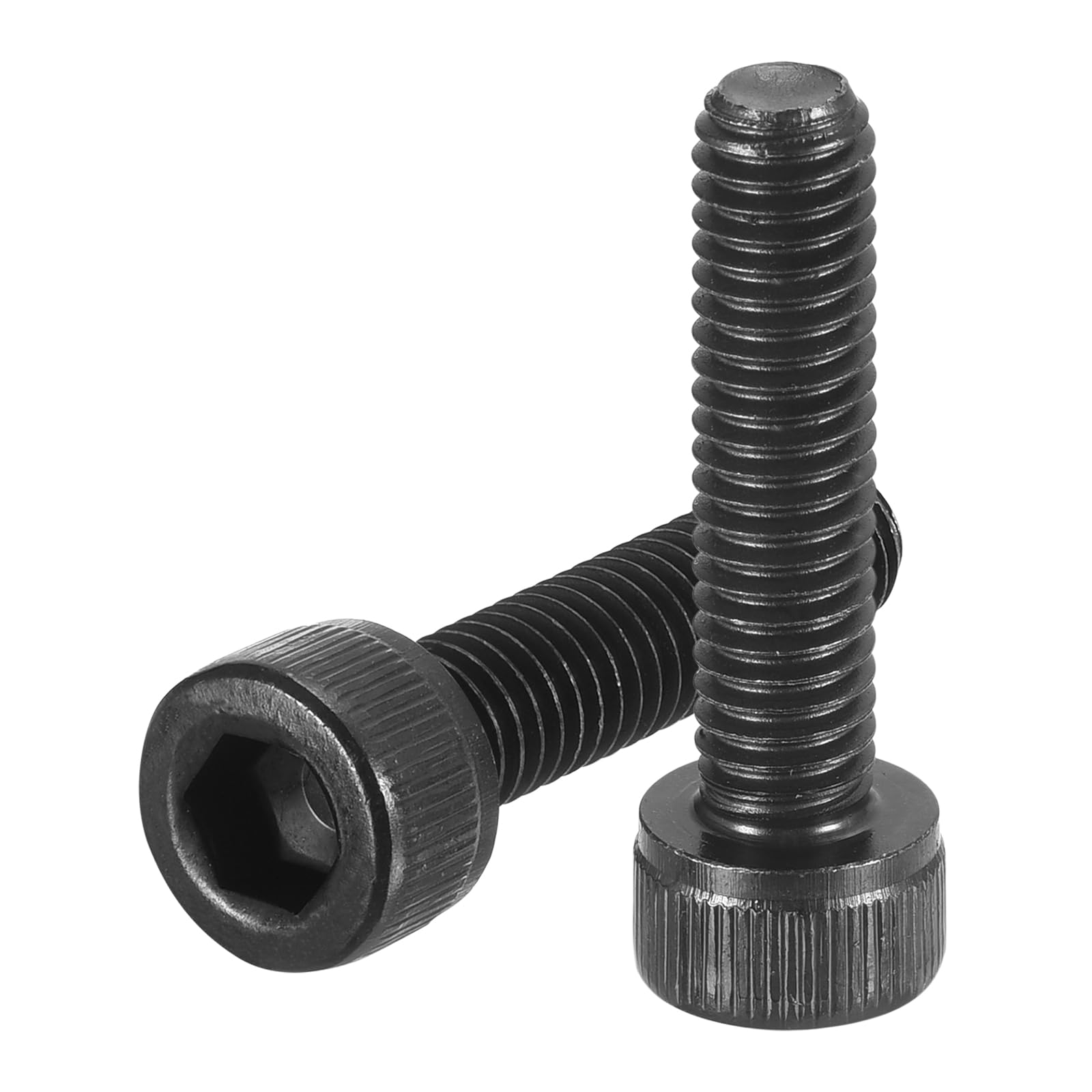 uxcell Hex Socket Bolts (M6-1x25), Grade 12.9 Carbon Steel Hex Socket Drive Screws, Black, 60 Pcs, M6-1x25mm