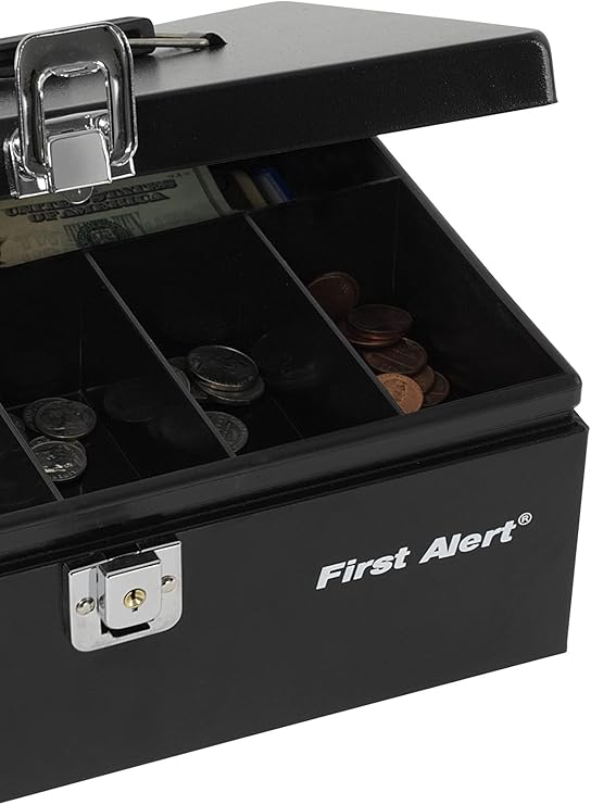 Amazon Com First Alert 3020f Steel Cash Box 19 Cubic Ft Black Office Products