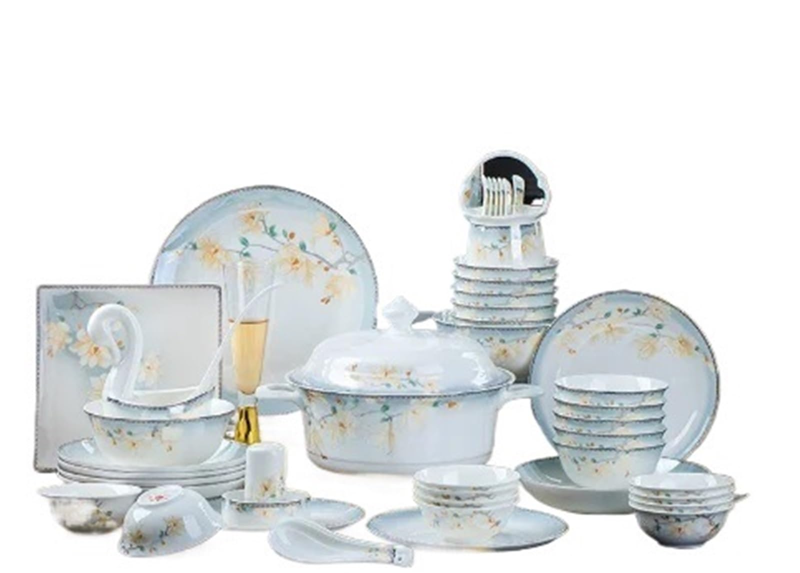 assiettes service de table Ensemble de vaisselle en porcelaine tendre céramique