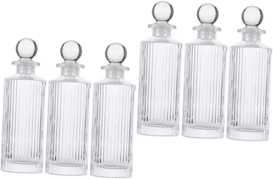 Glass Perfume Diffuser Bottles with Glass Ball Stoppers Aromatherapy Essential Oil Containers for Home Scent Diffusers Reusable Empty Fragrance Bottles for Decor and Relaxation