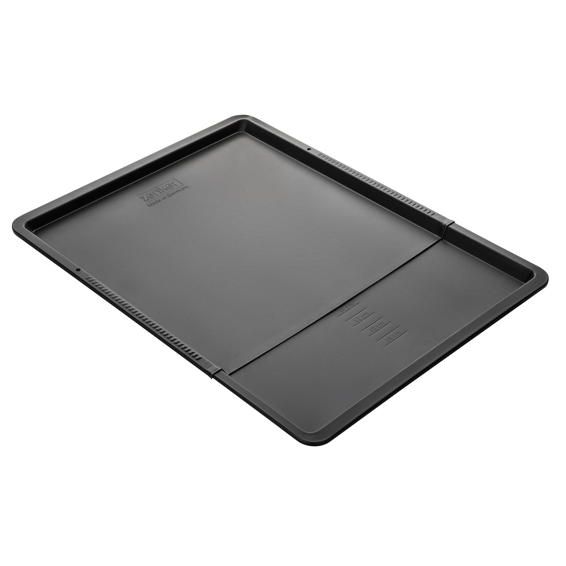 Zenker Teglia rettangolare estensibile 37-52x33cm, con sistema di bloccaggio automatico, per dolce e salato Carbon Steel con rivestimento antiaderente Teflon Classic, Linea Black Metallic