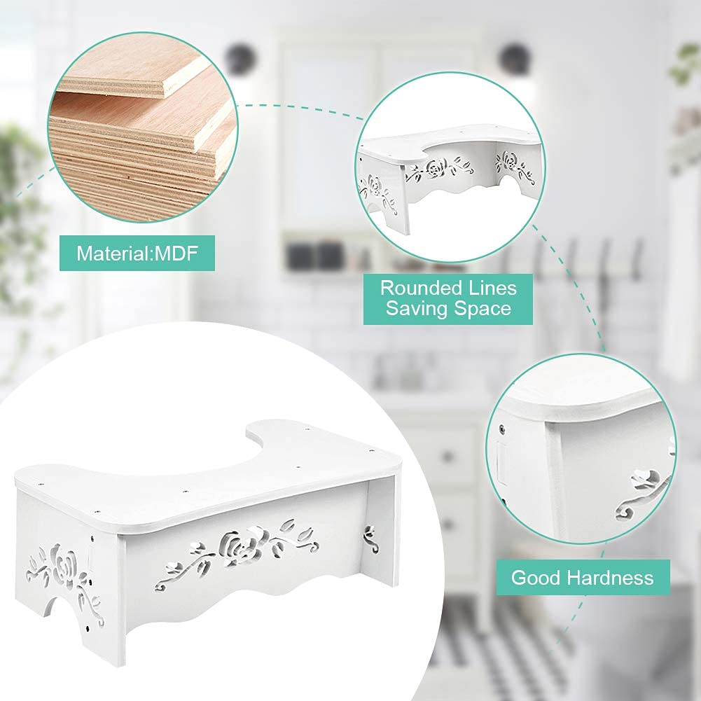 Sgabello per WC, Sgabello da Toilette Antiscivolo Sano e di Alta Qualità, per Anziani Bambini Donne Incinte Adulti, Antiscivolo per WC, 49,6 x 29,5 x 5,3 cm, Sgabello Antiscivolo per Bambini
