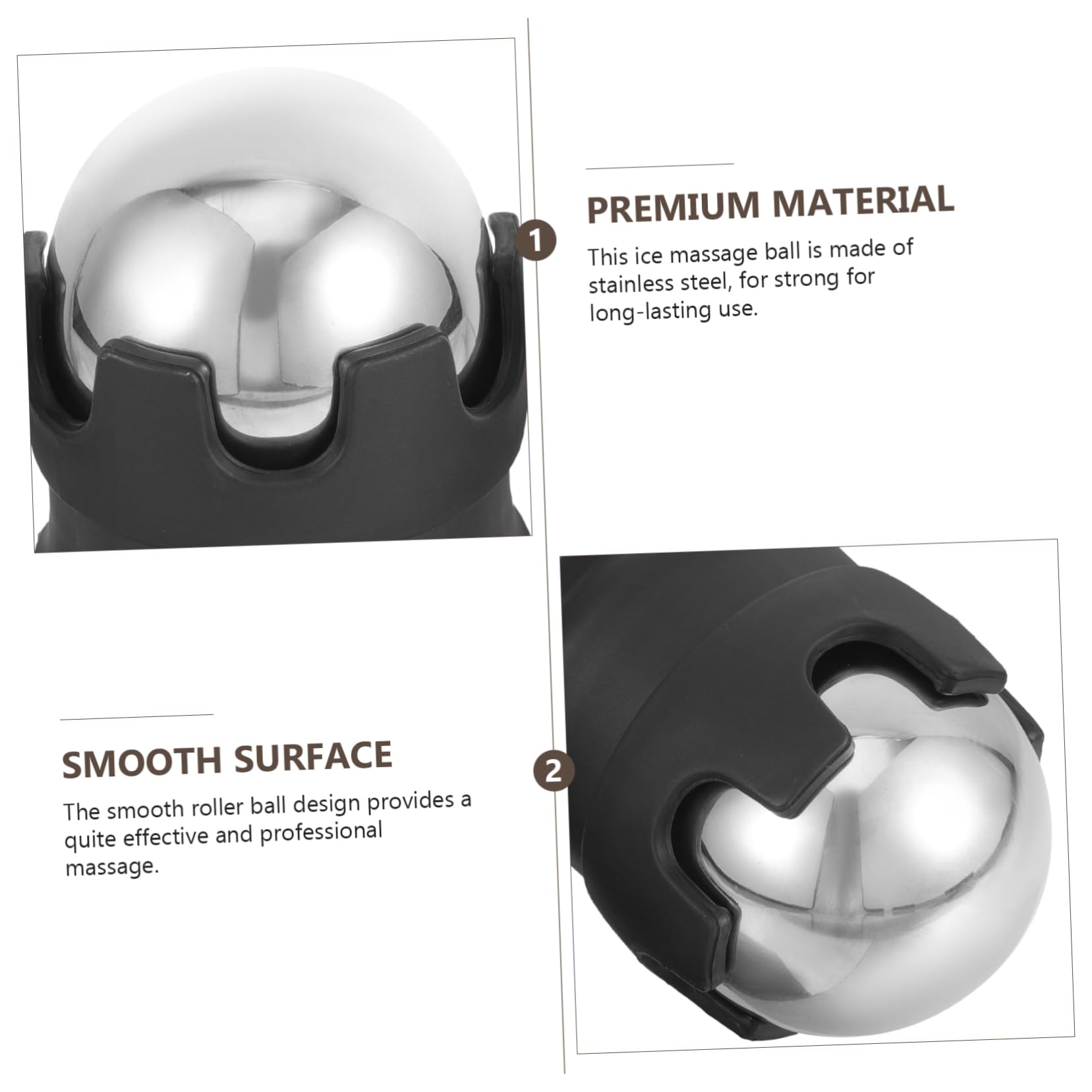 Bola para Relajación Muscular Portátil de Masaje de Acero Inoxidable Desmontable Compresa Caliente y Fría y Alivio de Hombros y Cuello