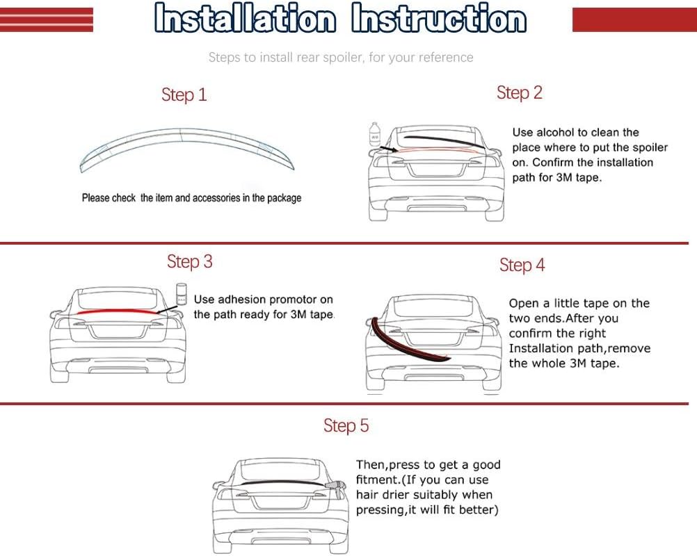 Carbon Fiber Trunk Spoiler Compatible with 2013-2016 Audi S4 B8.5 Sedan Exterior Duckbill Spoiler Trunk Tail Deck Lid Wing Lip